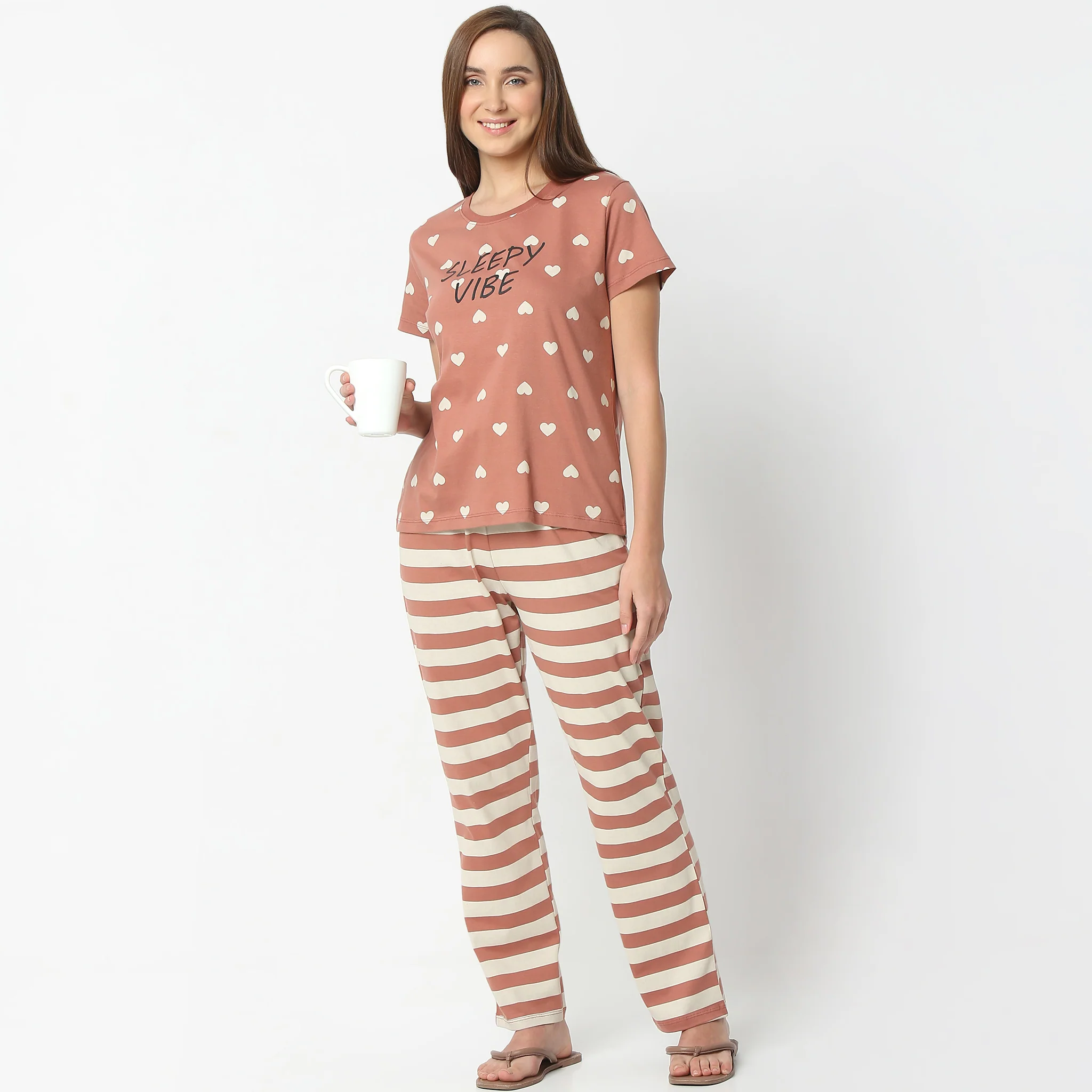 Printed Full Length Mid Rise Lounge Pyjamas