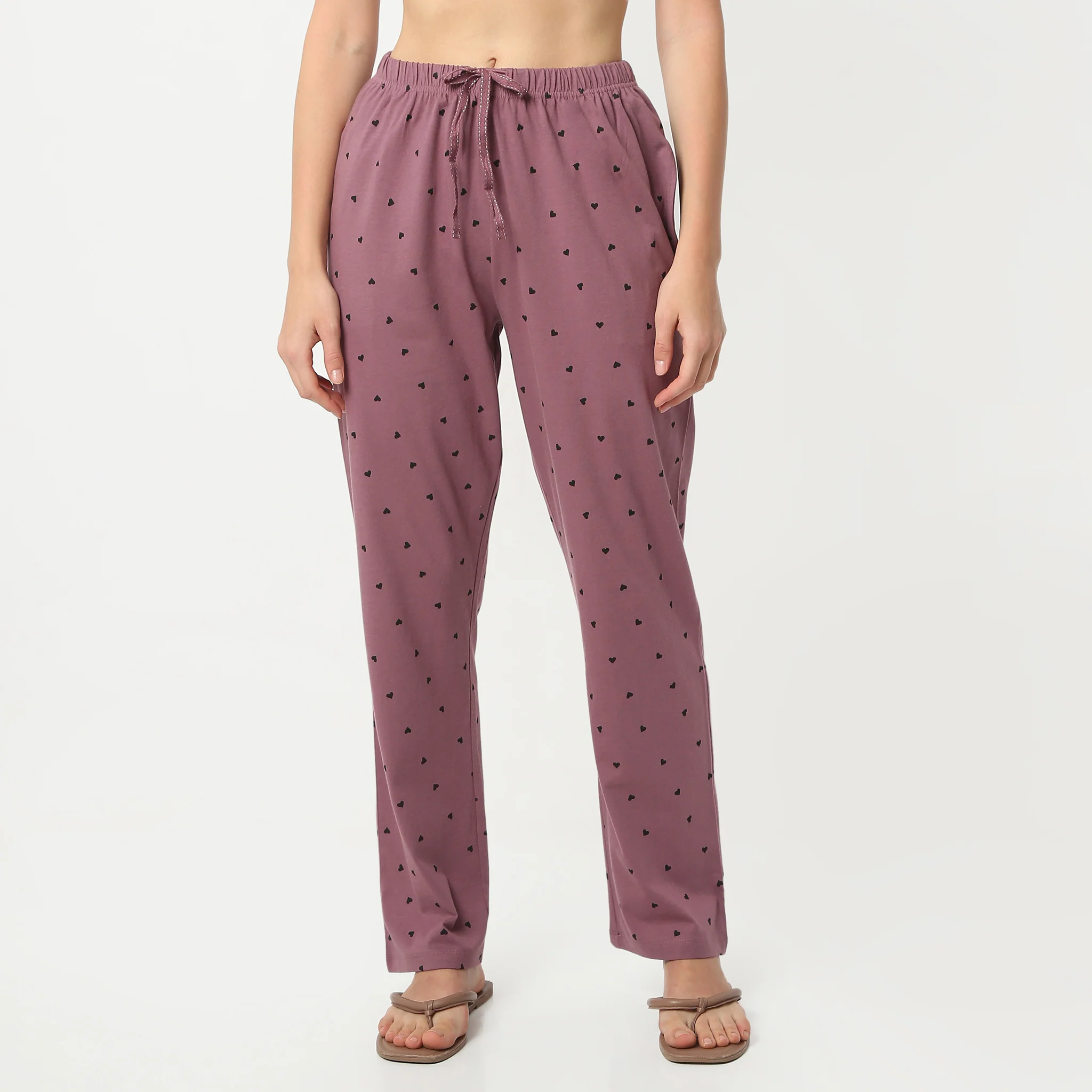Printed Full Length Mid Rise Lounge Pyjamas - Image 2