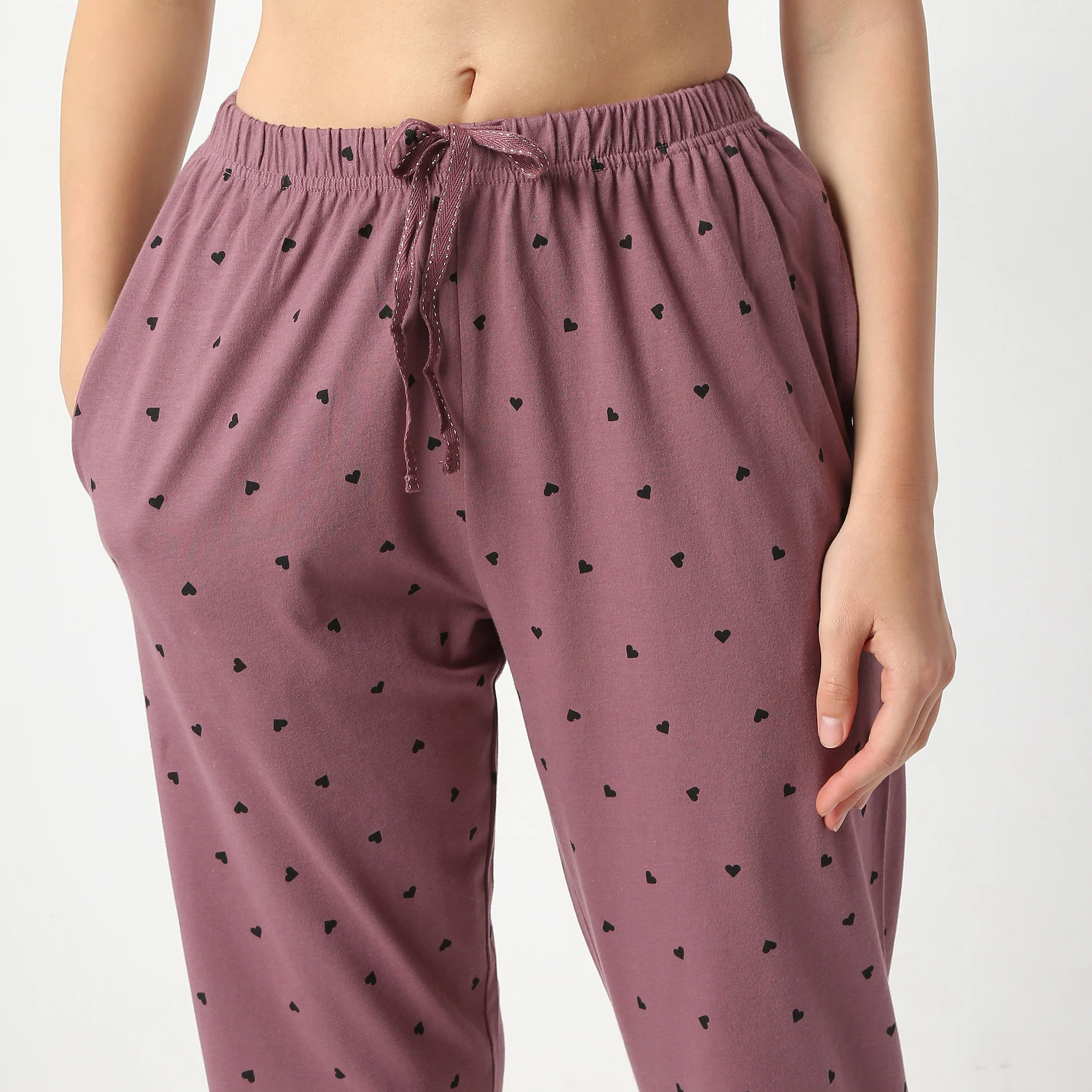 Printed Full Length Mid Rise Lounge Pyjamas - Image 4