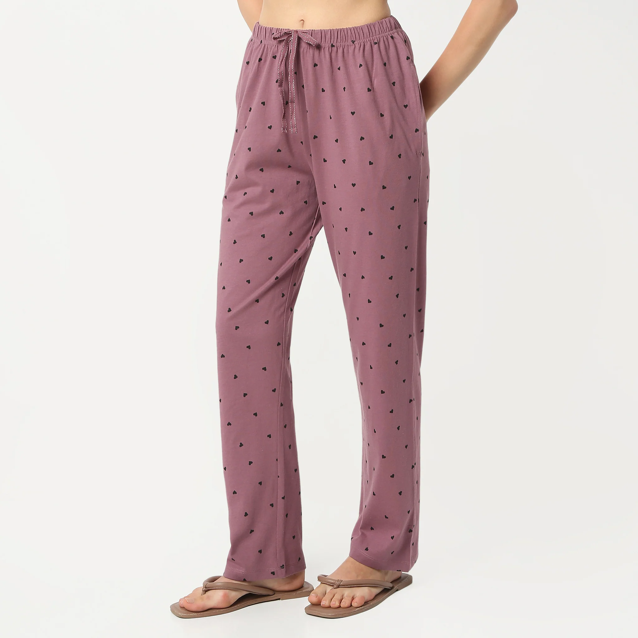 Printed Full Length Mid Rise Lounge Pyjamas - Image 5