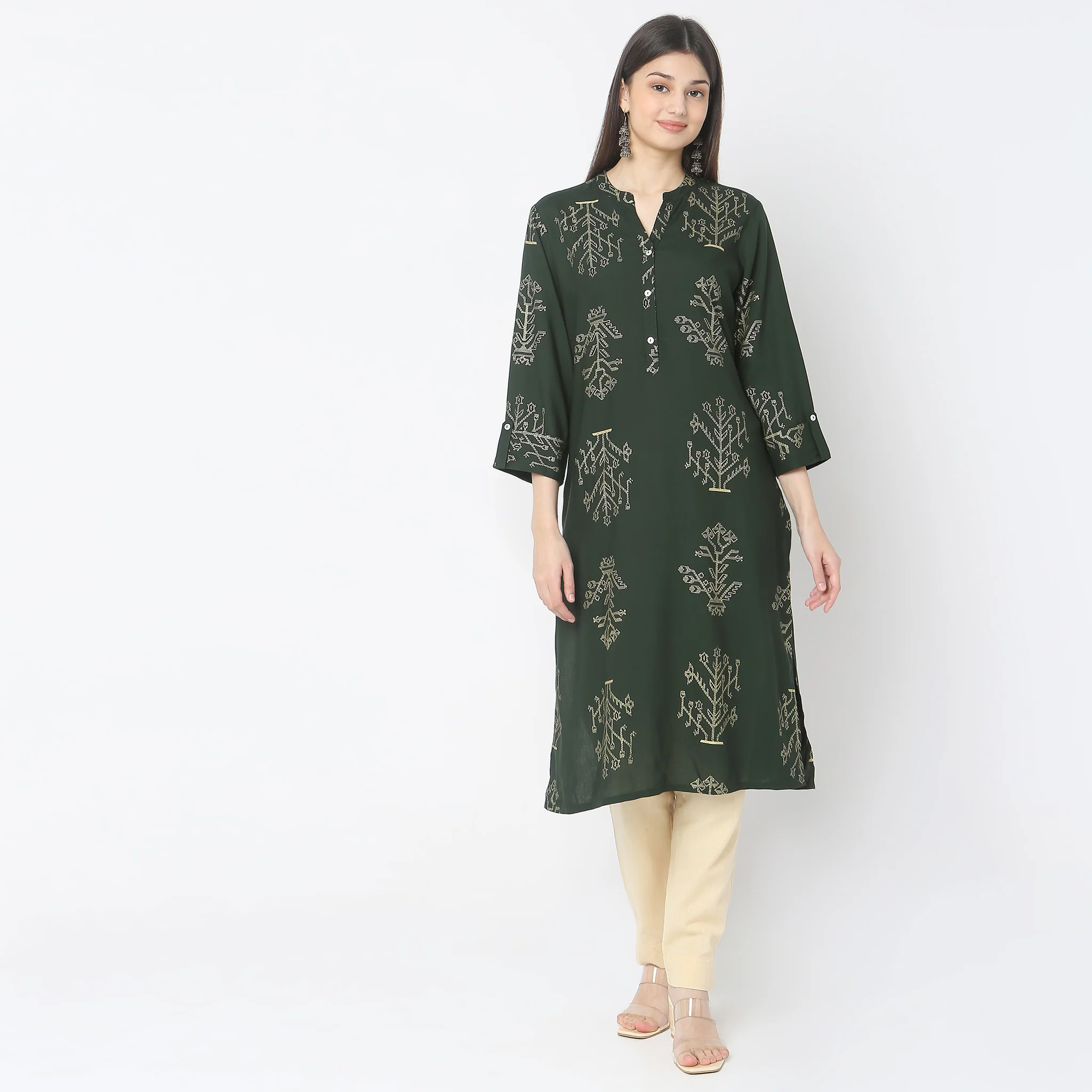 Regular Fit Printed Kurta - Image 2