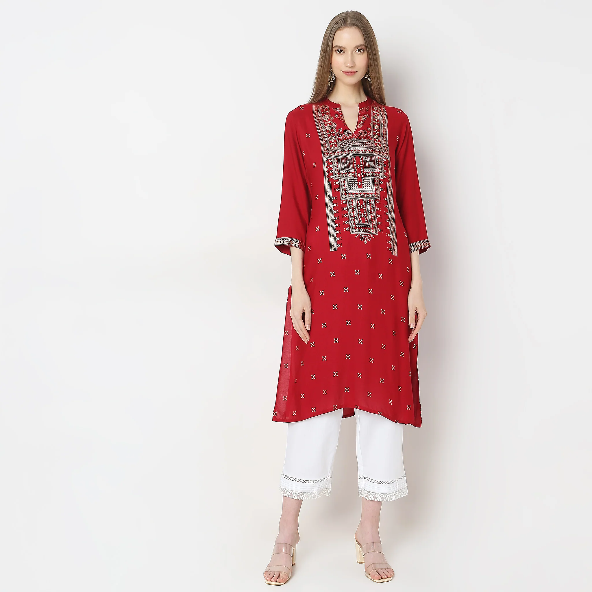 Regular Fit Printed Kurta - Image 2