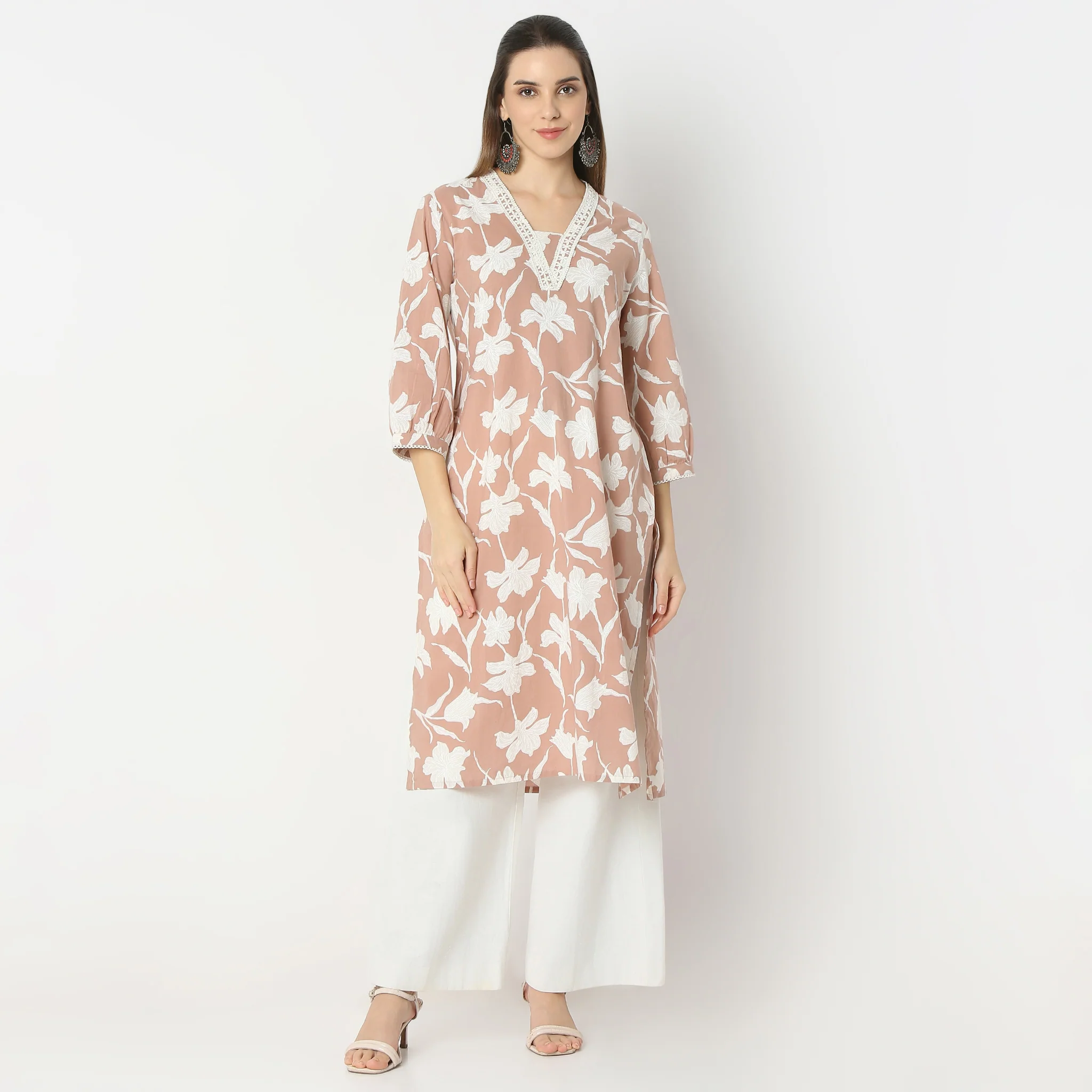 Regular Fit Printed Below Knee Kurta - Image 7