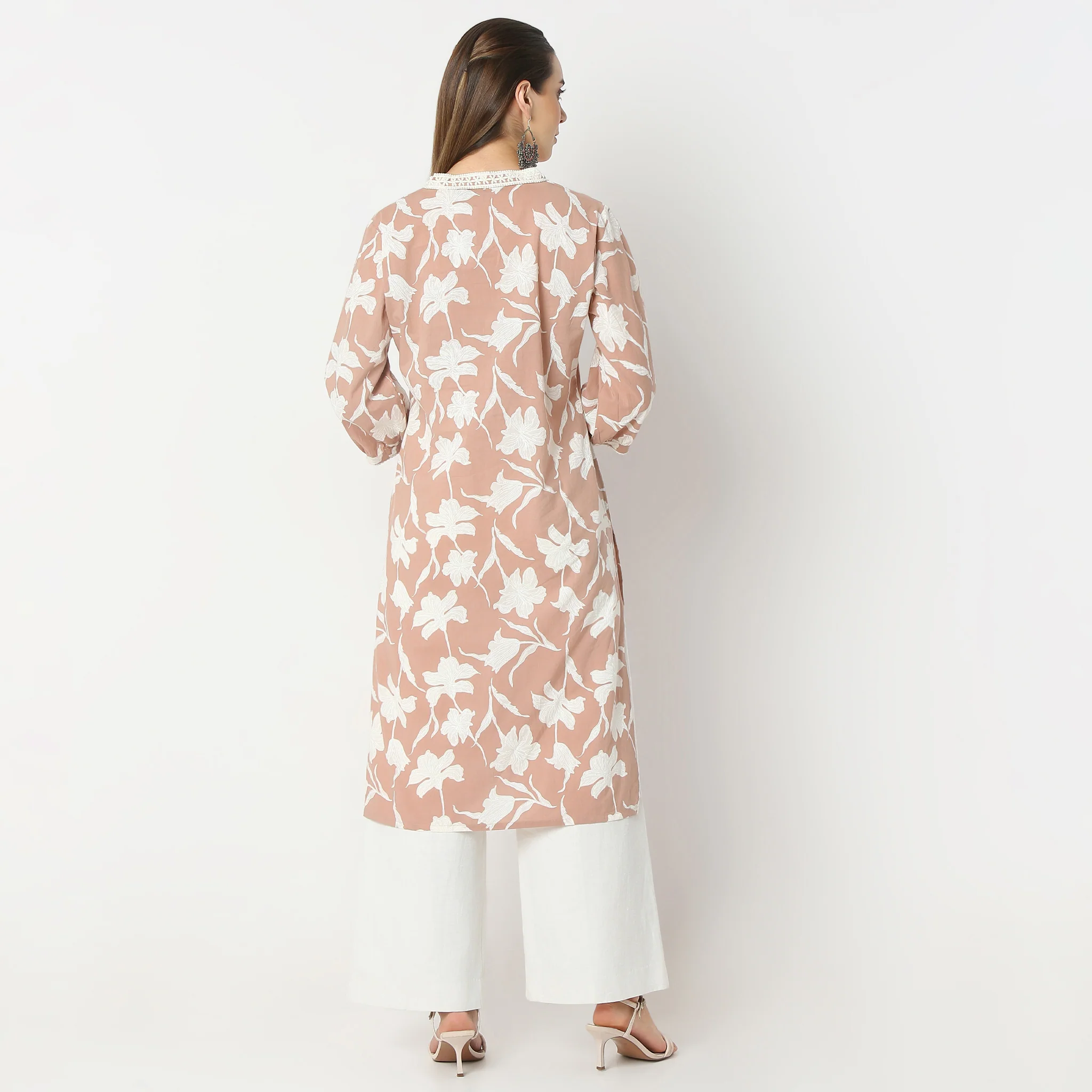 Regular Fit Printed Below Knee Kurta - Image 8