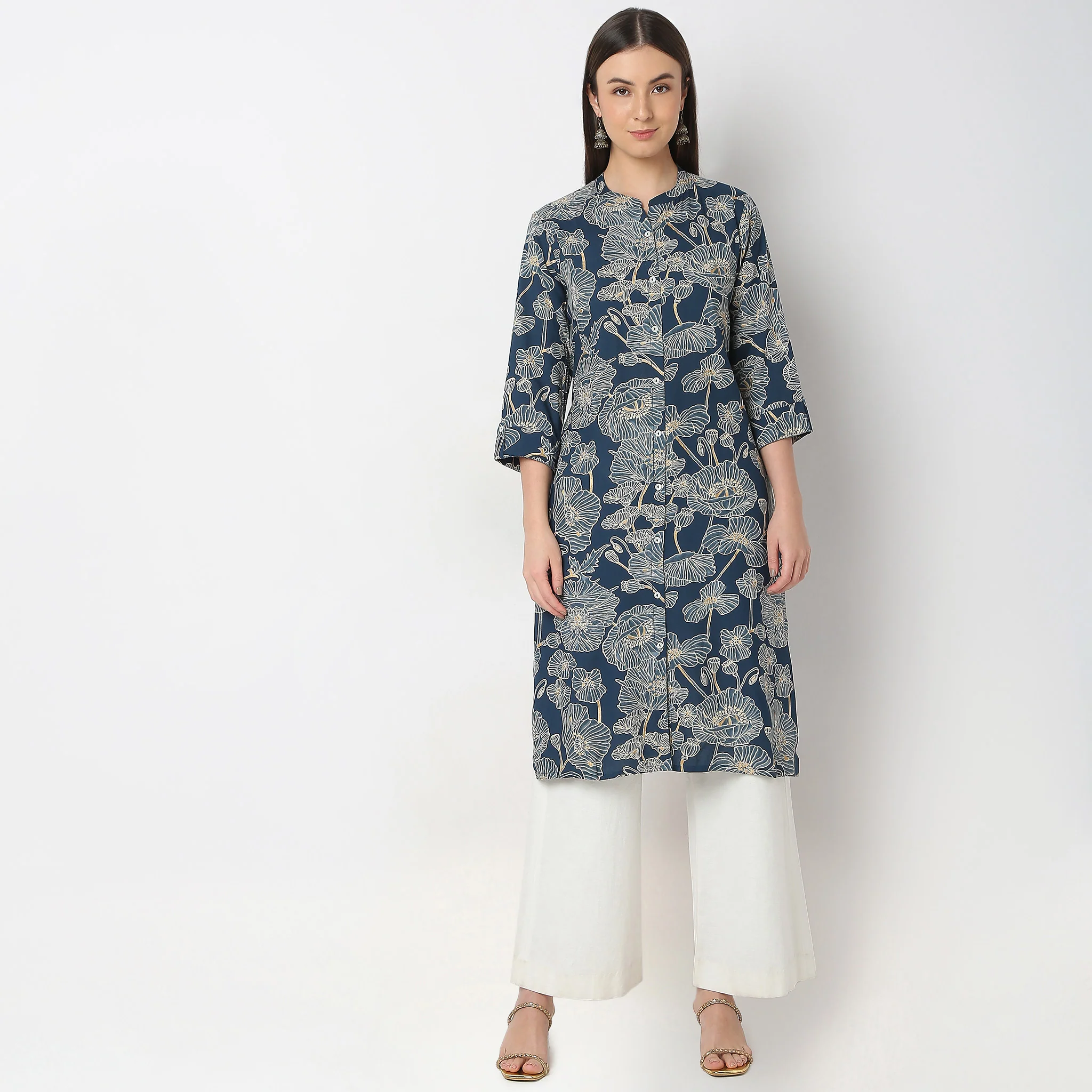 Regular Fit Printed Kurta - Image 2