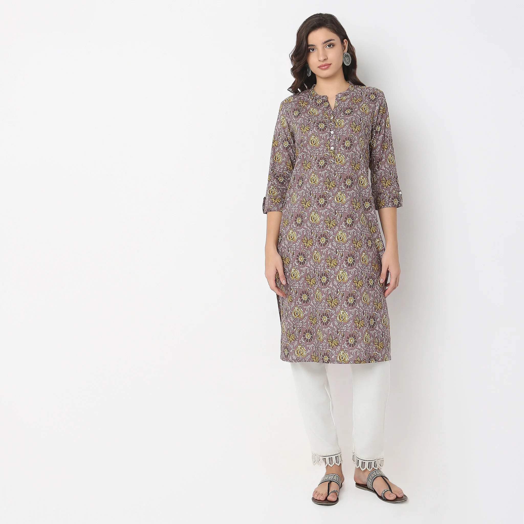 Regular Fit Printed Kurta - Image 2