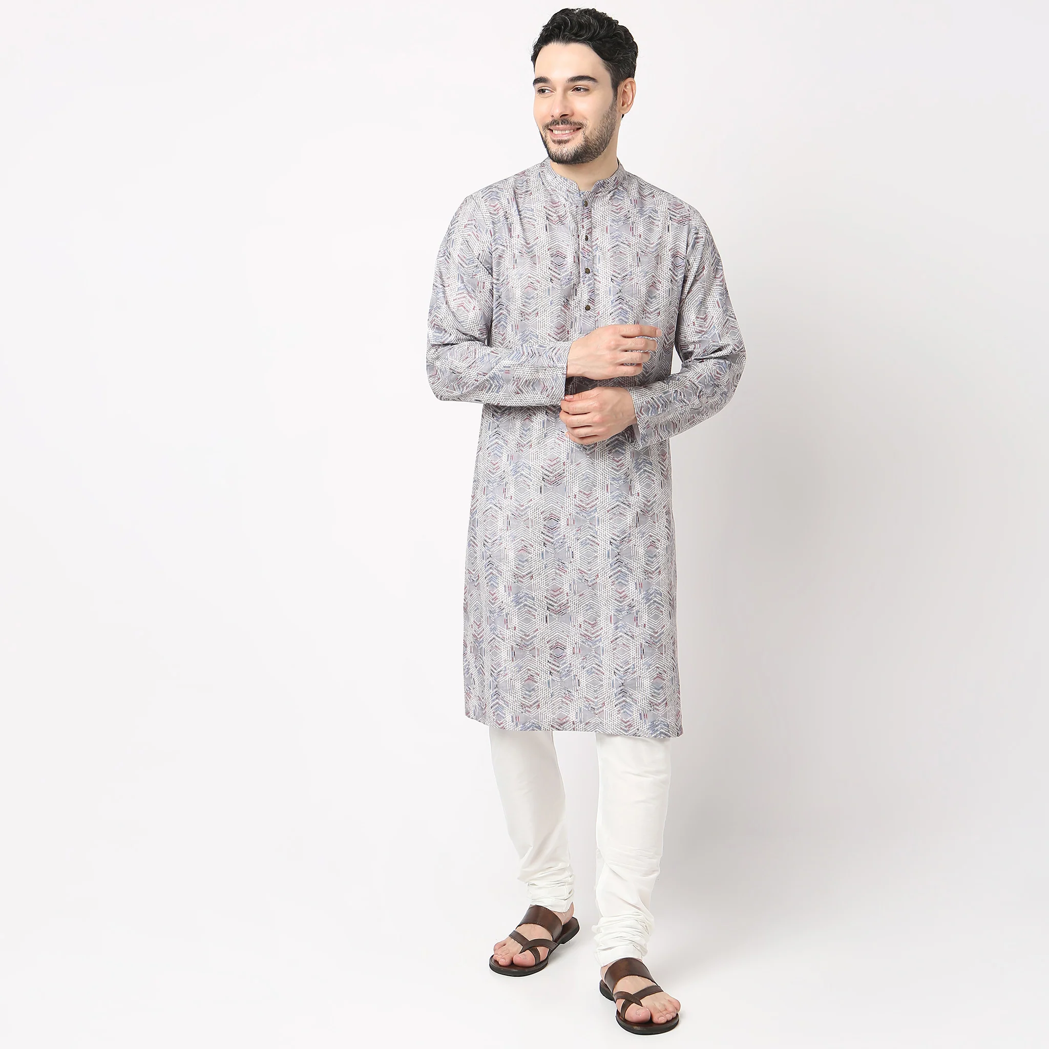 Regular Fit Printed Kurta - Image 2