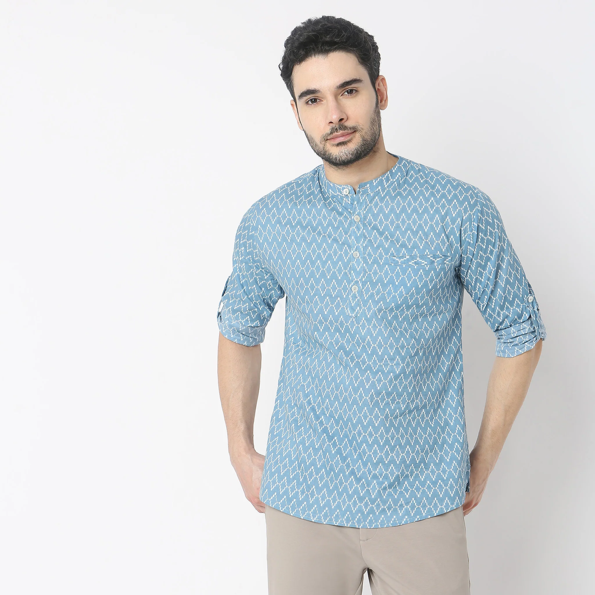 Regular Fit Printed Kurta - Image 2