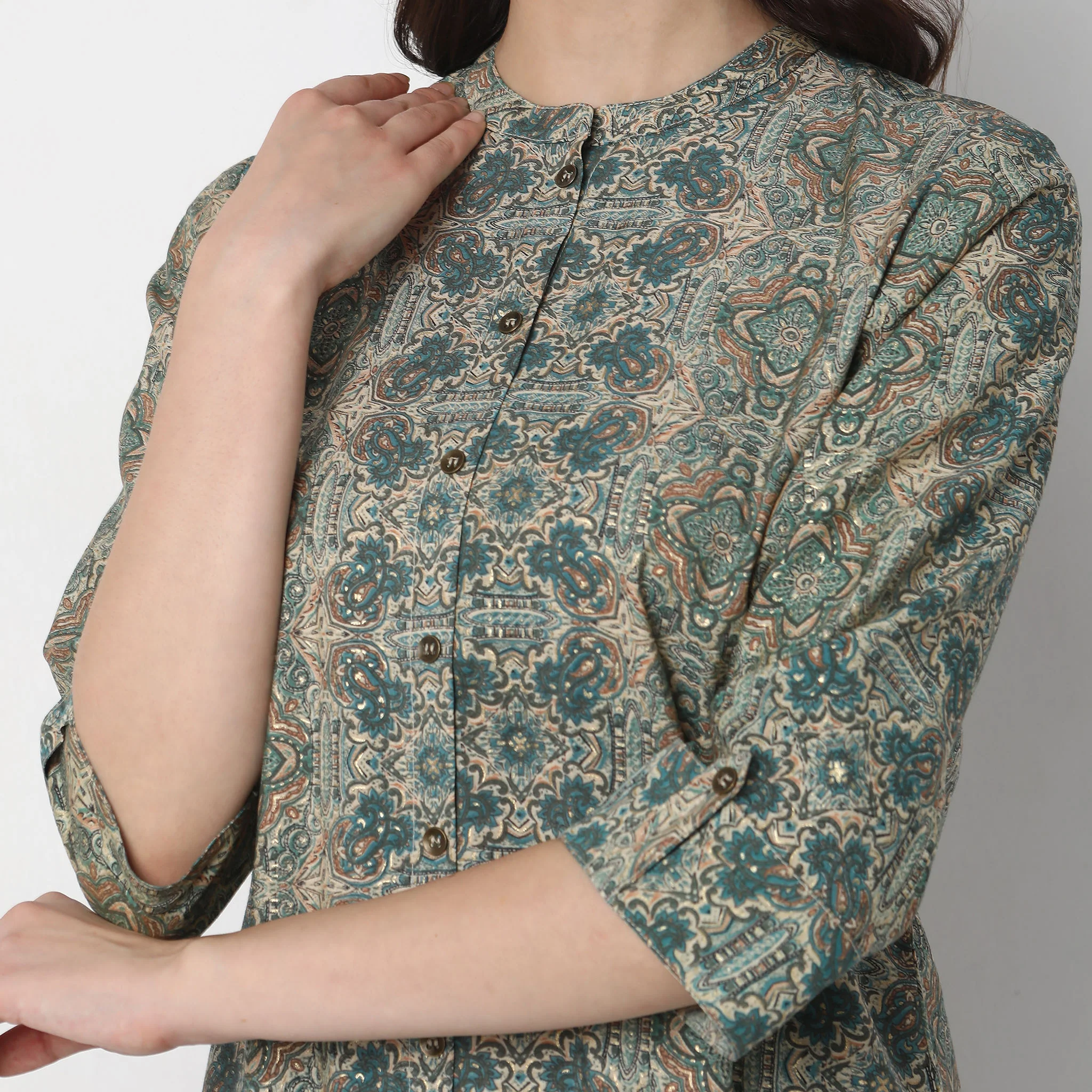 Regular Fit Printed Kurta With Pant Set - Image 4
