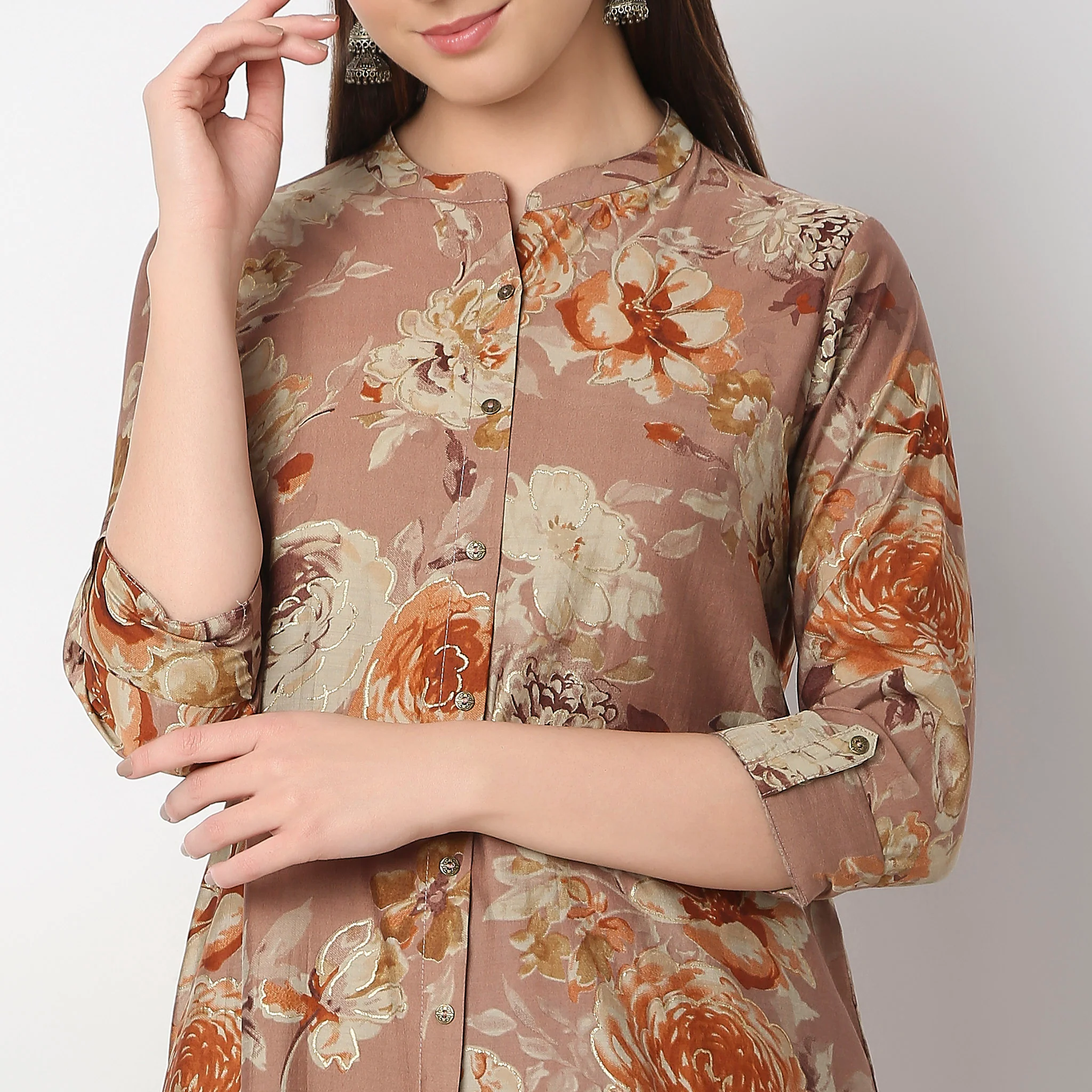 Regular Fit Printed Kurta With Pant Set - Image 4