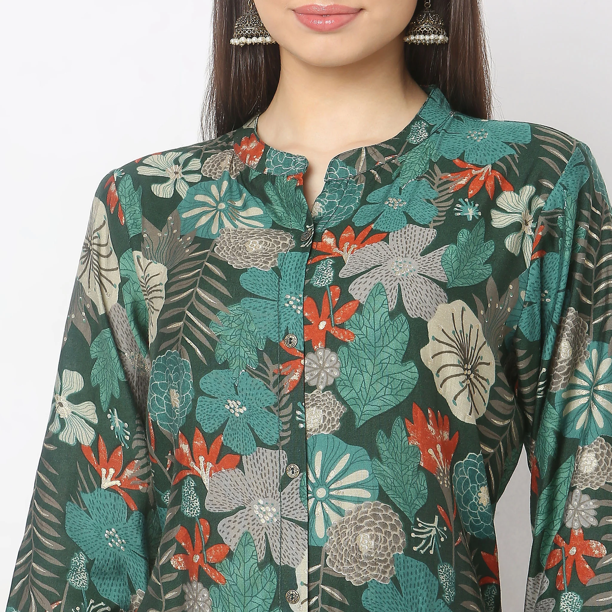 Regular Fit Printed Kurta With Pant Set - Image 4