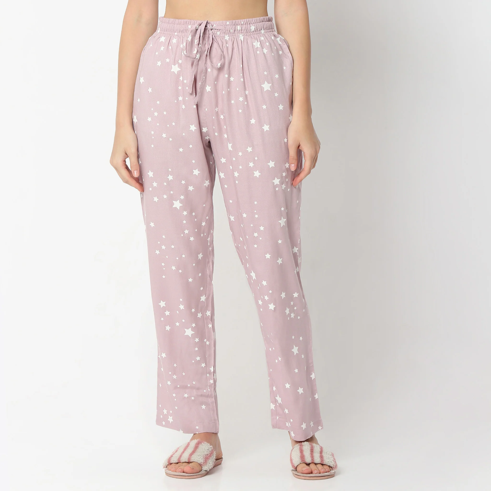 Printed Lapel Collar Short Sleeve Shirt With Pyjama Sleepwear Set - Image 6