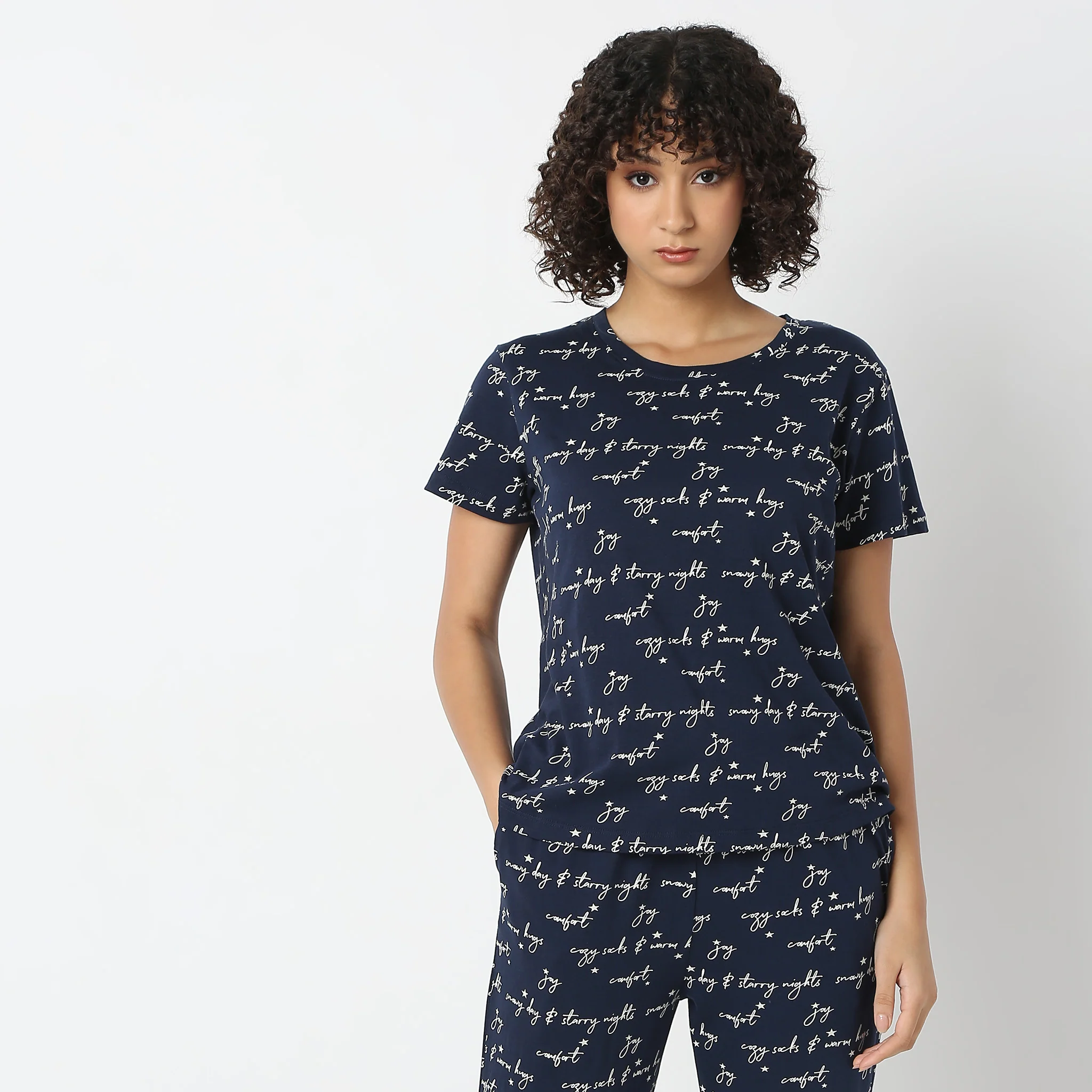 All Over Print Cotton Lounge T-Shirt - Image 2
