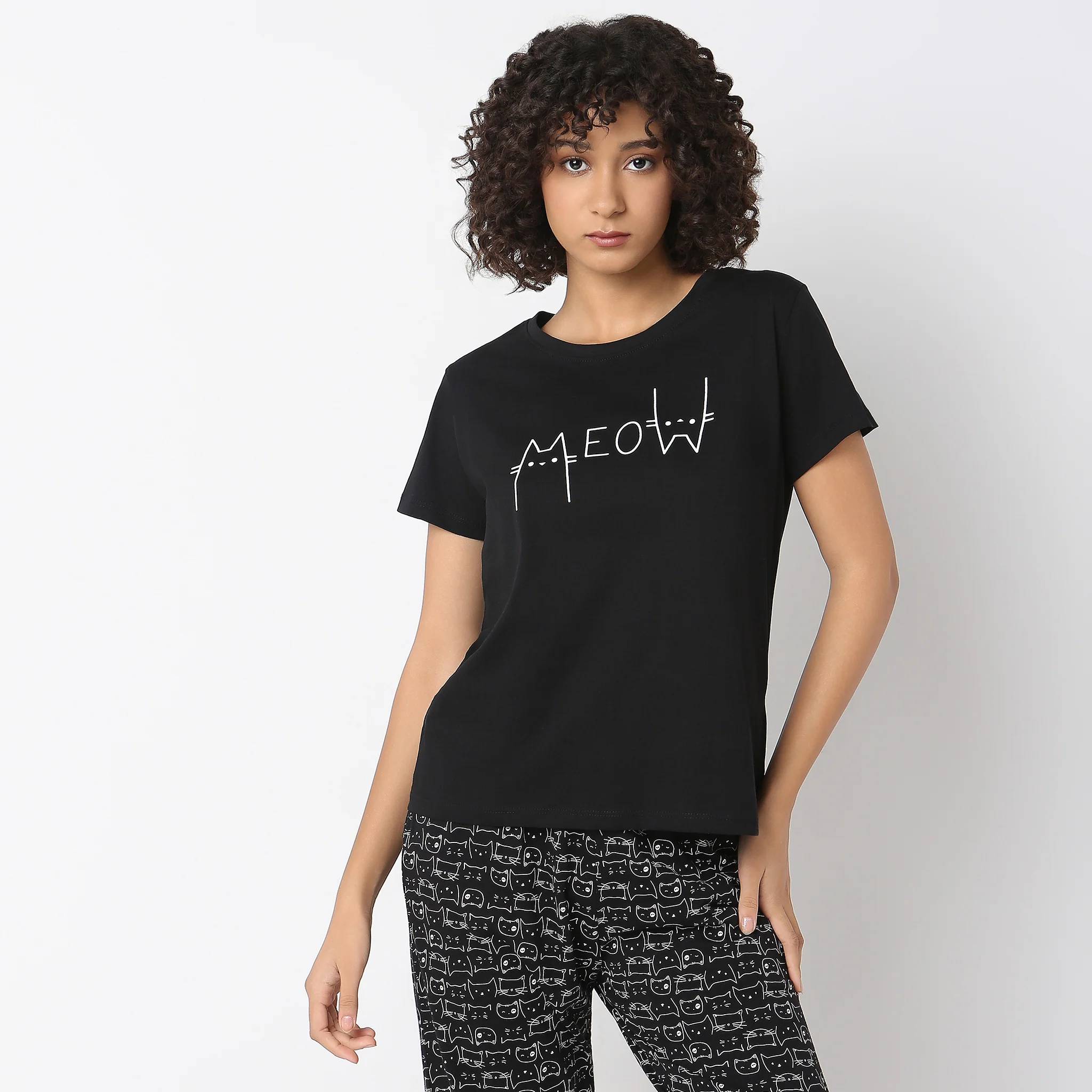 Knitted Printed Lounge T-Shirt - Image 2