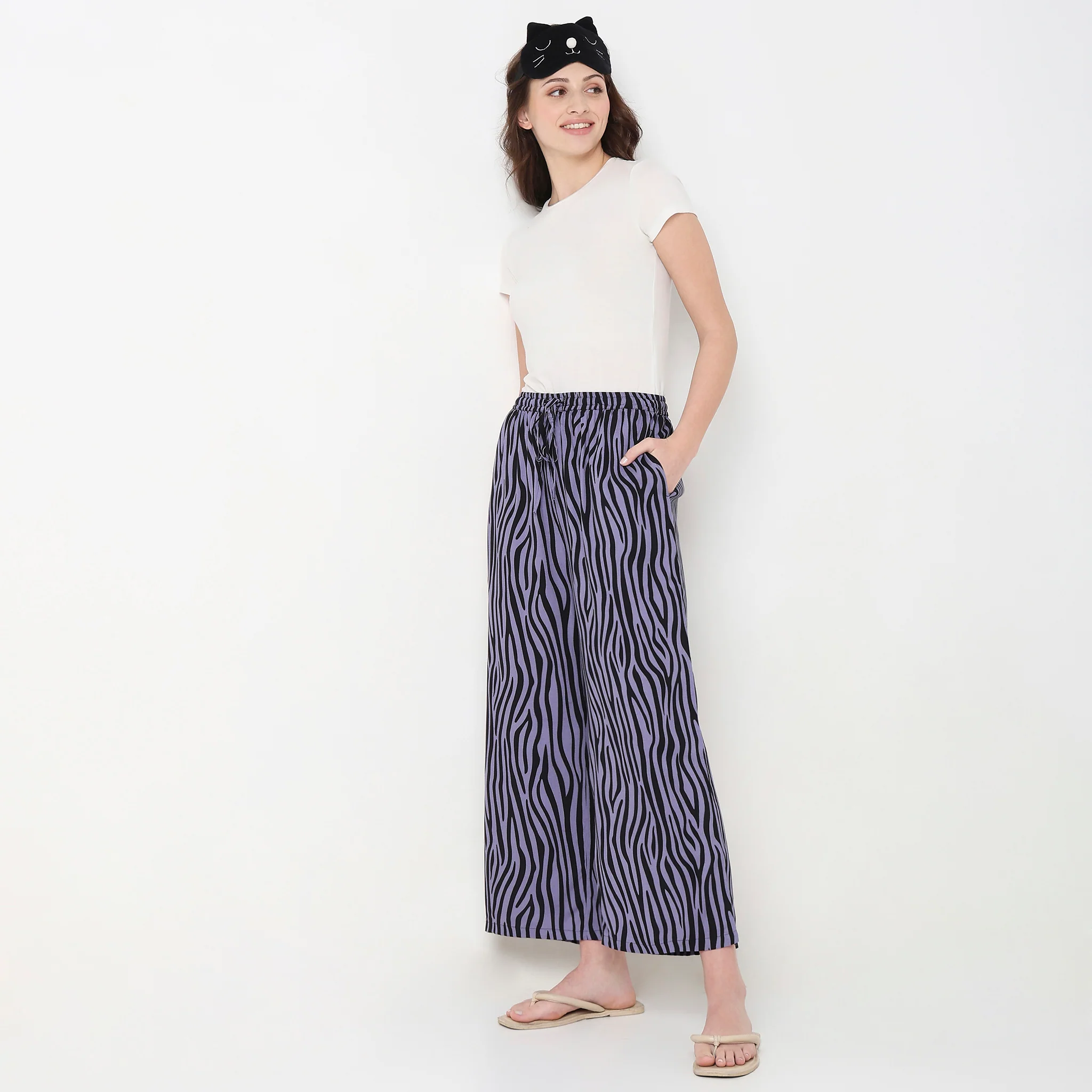 Woven Printed Mid Rise Lounge Joggers