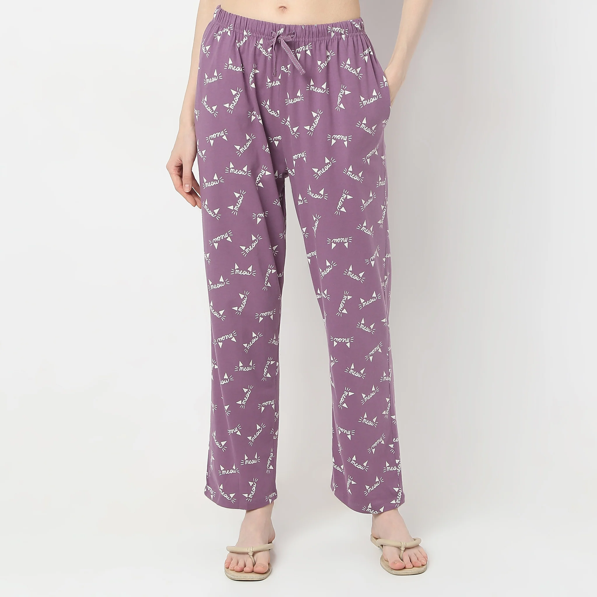 Printed Full Length Straight Animal Core Lounge Pyjamas - Image 2