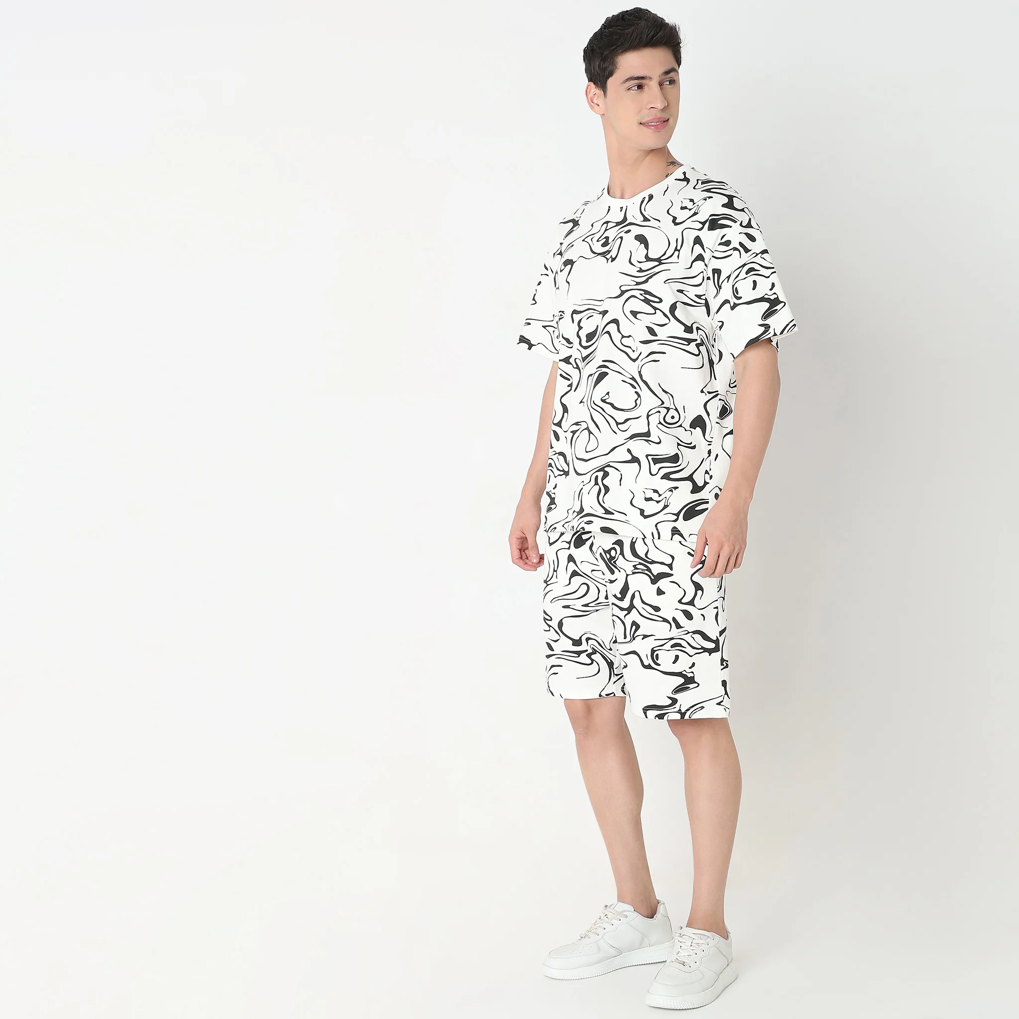 Uni Sets™ Aviator Printed Coordinated Look Mid Rise Shorts