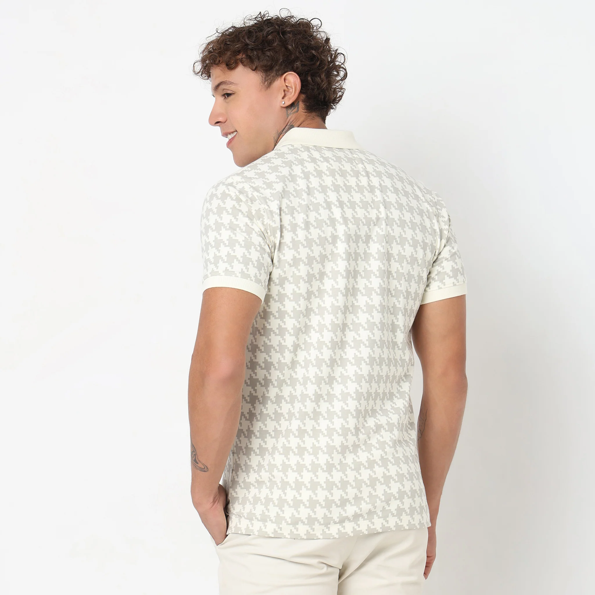 Regular Fit Printed Polo T-Shirt - Image 3