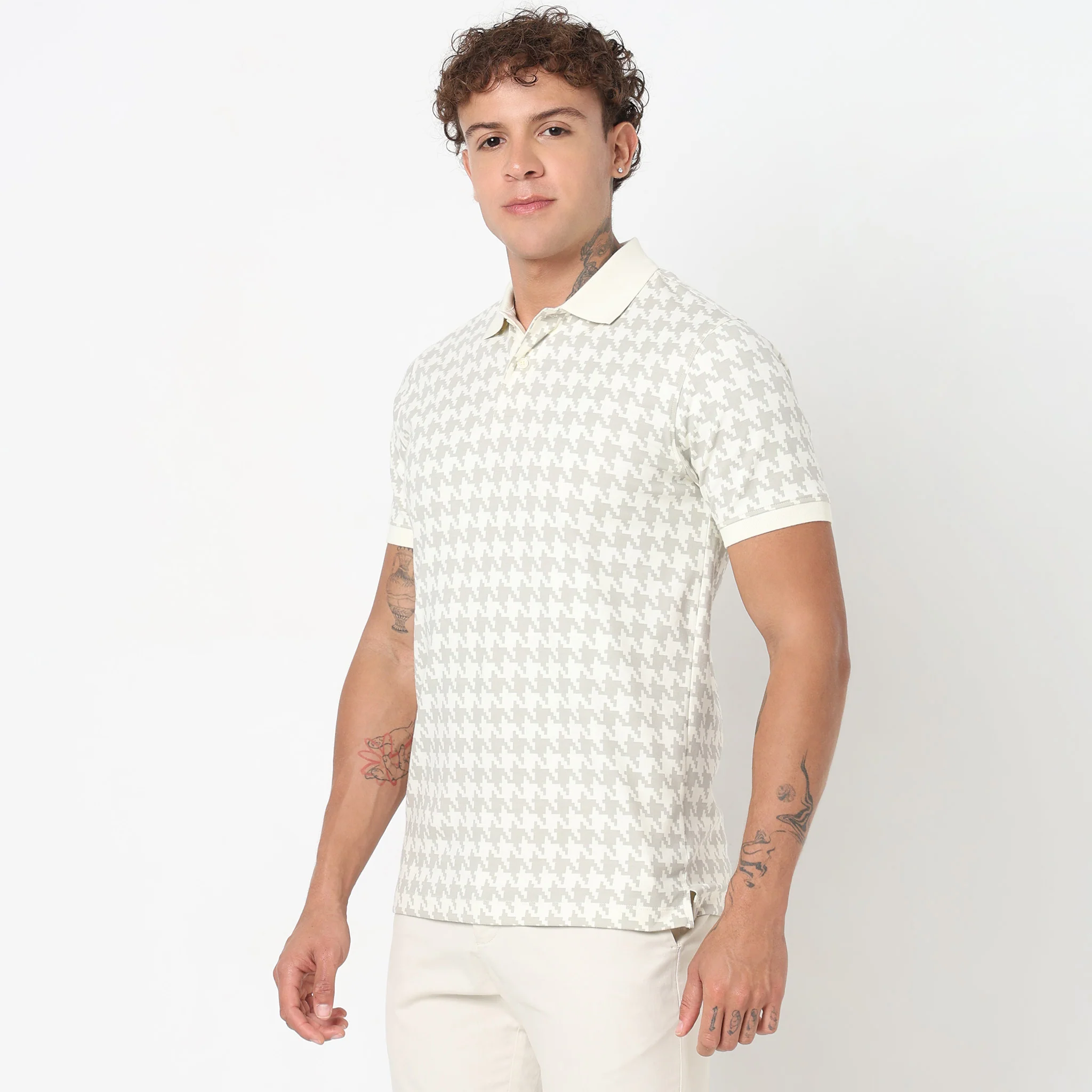 Regular Fit Printed Polo T-Shirt - Image 5