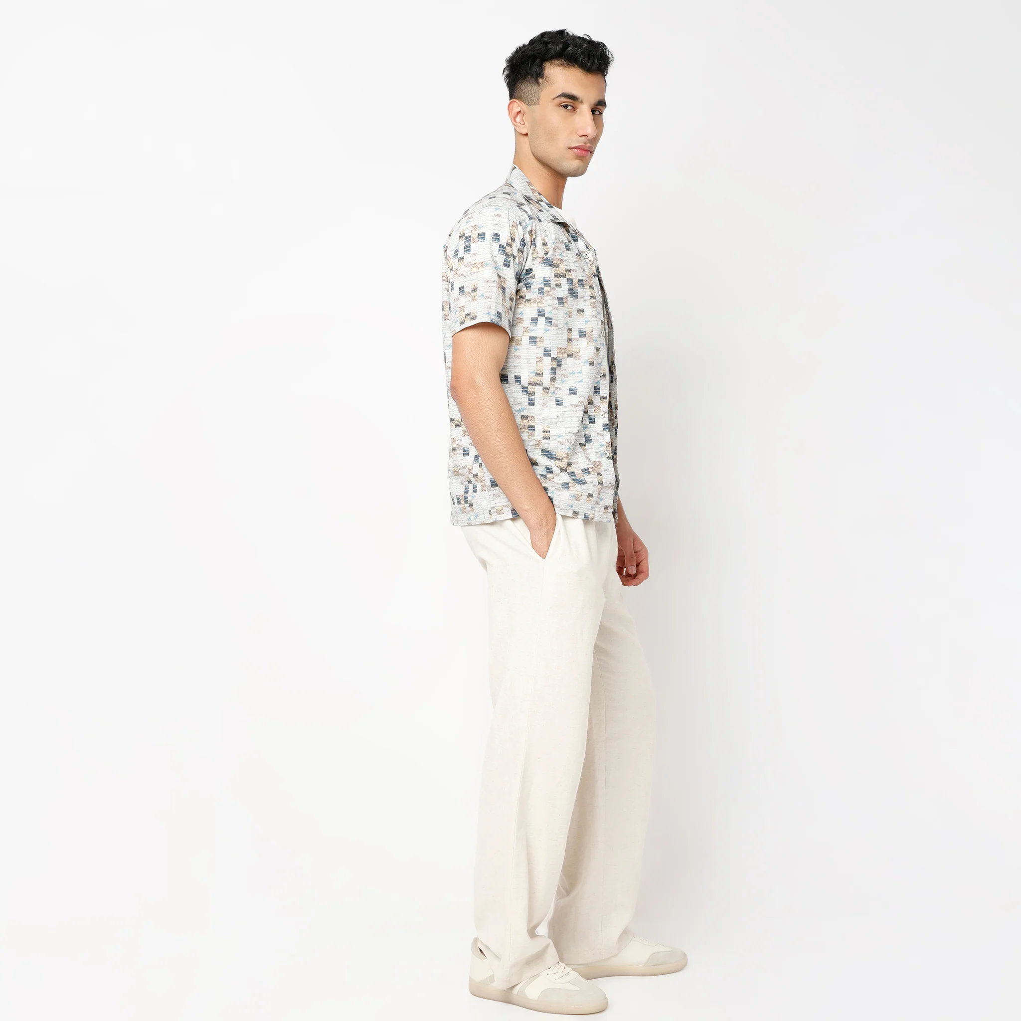Printed Camp Collar Retreat Half Sleeve Shirt - Image 6