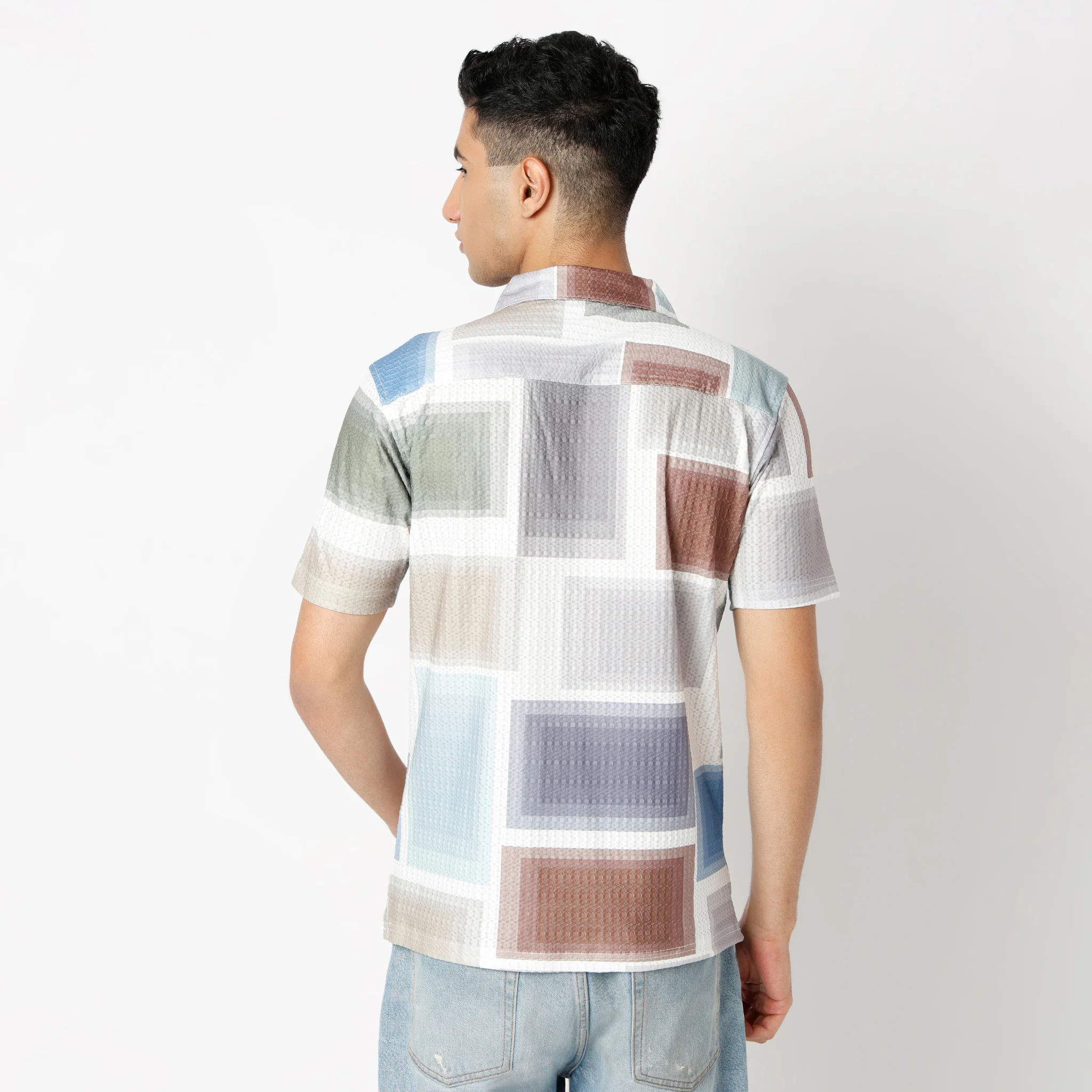 Printed Camp Collar Retreat Half Sleeve Shirt - Image 3