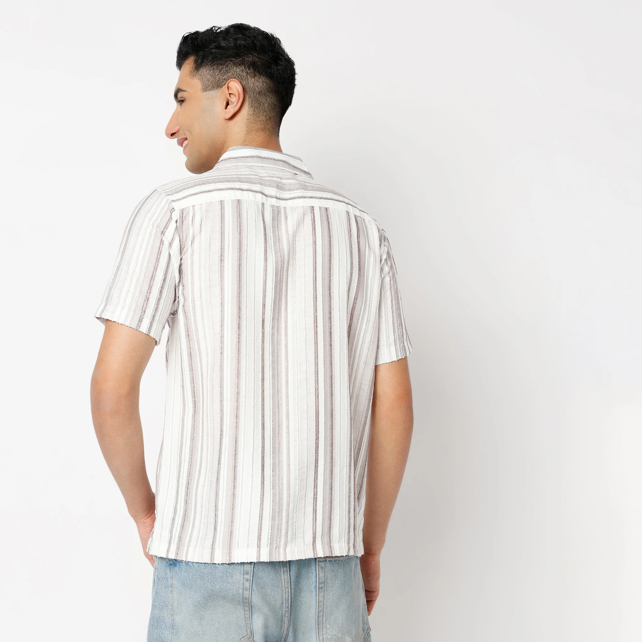 Printed Camp Collar Retreat Half Sleeve Shirt - Image 3