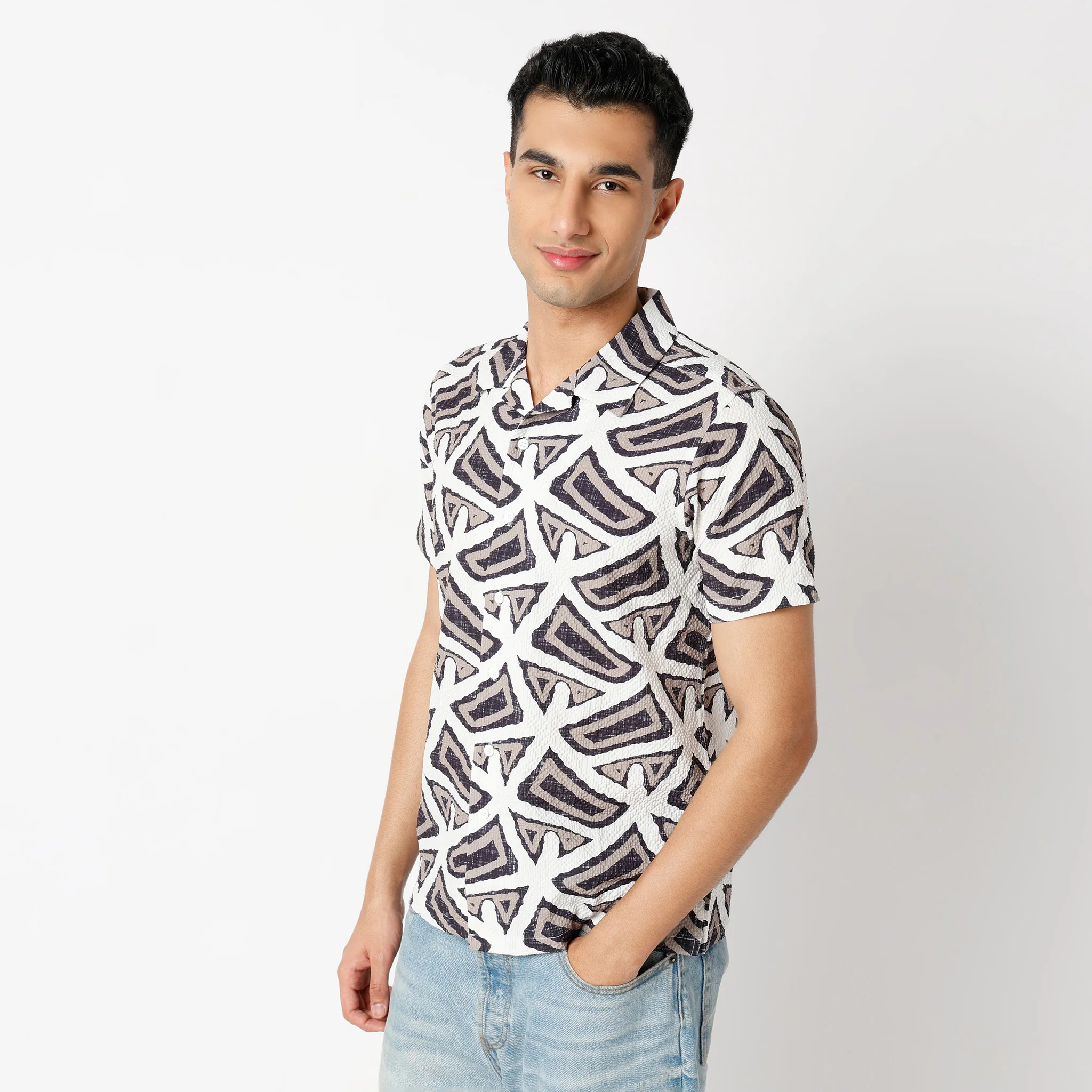 RetreatįµĖ£ Printed Camp Collar Half Sleeve Shirt - Image 10