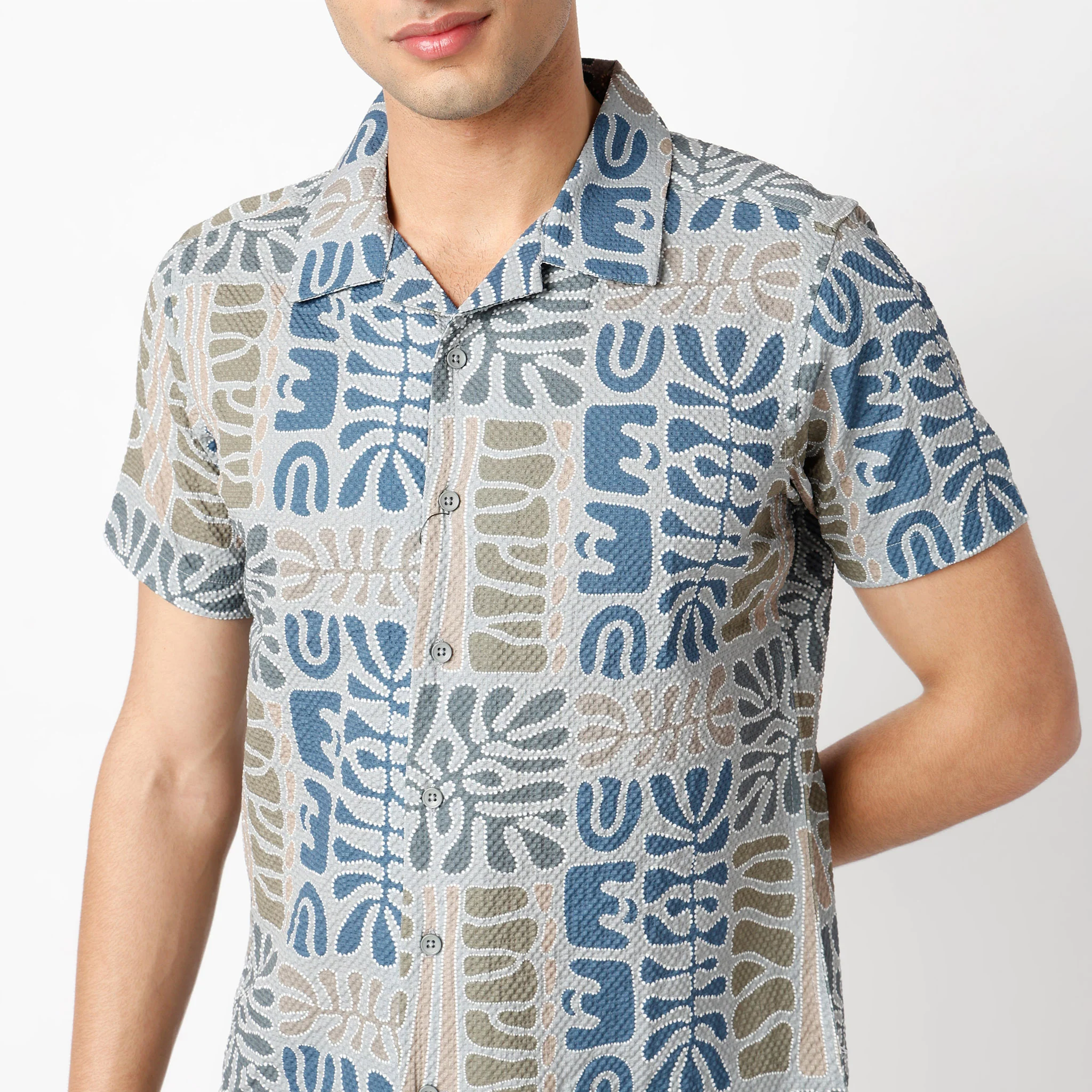 RetreatįµĖ£ Printed Camp Collar Half Sleeve Shirt - Image 4