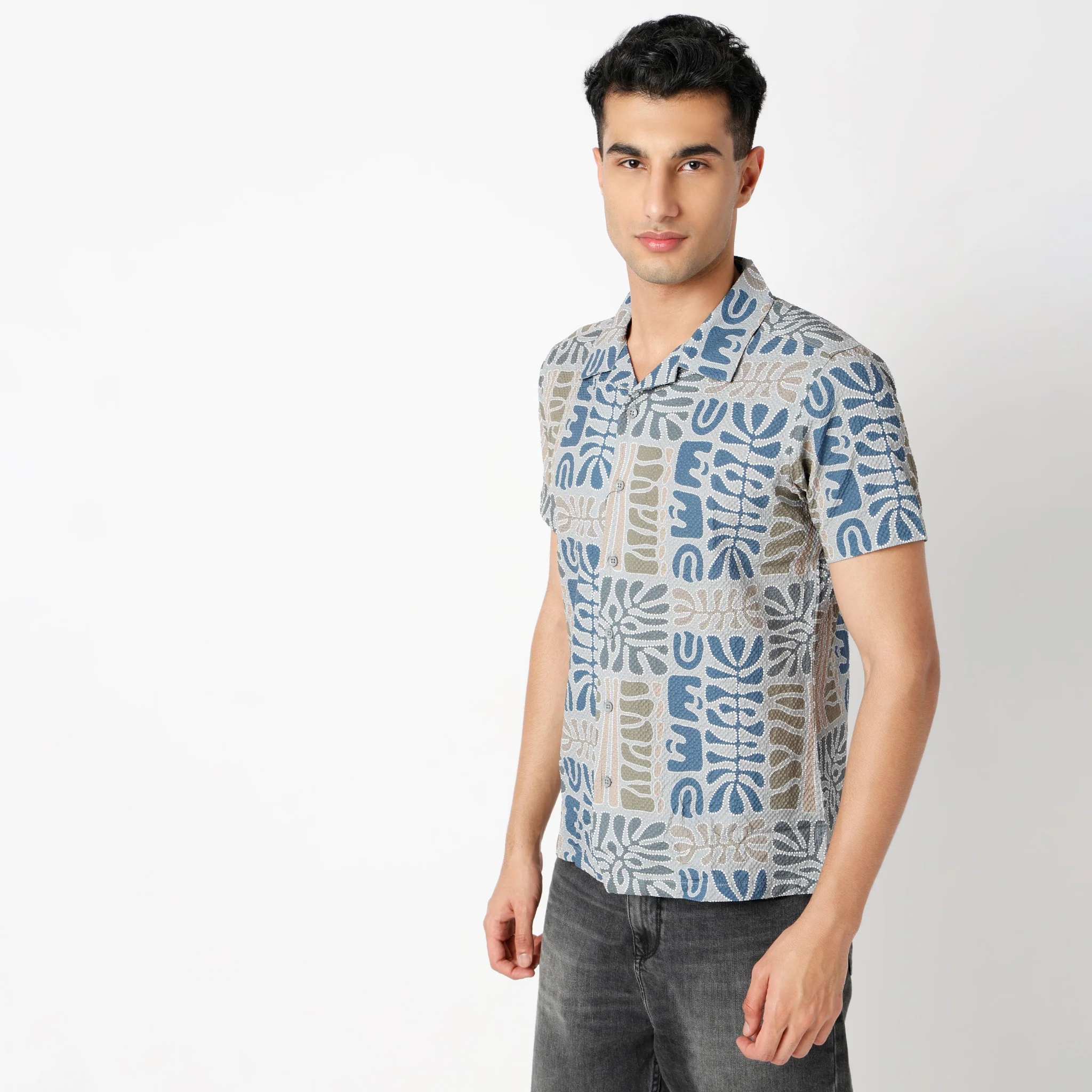 RetreatįµĖ£ Printed Camp Collar Half Sleeve Shirt - Image 5