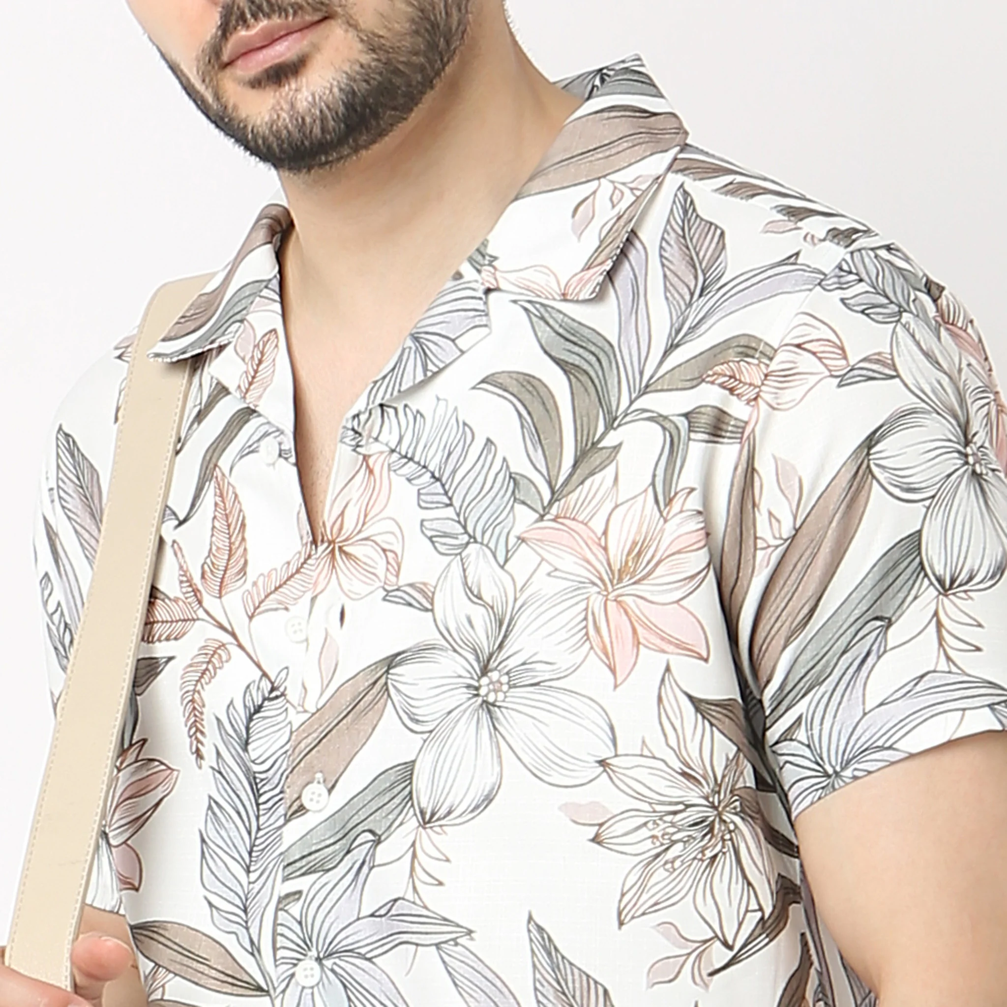 Retreat™ Shirts - Core Slub Printed Pattern Rich Fabric - Trendy Cuban Collar - Regular Fit Shirt - Image 10