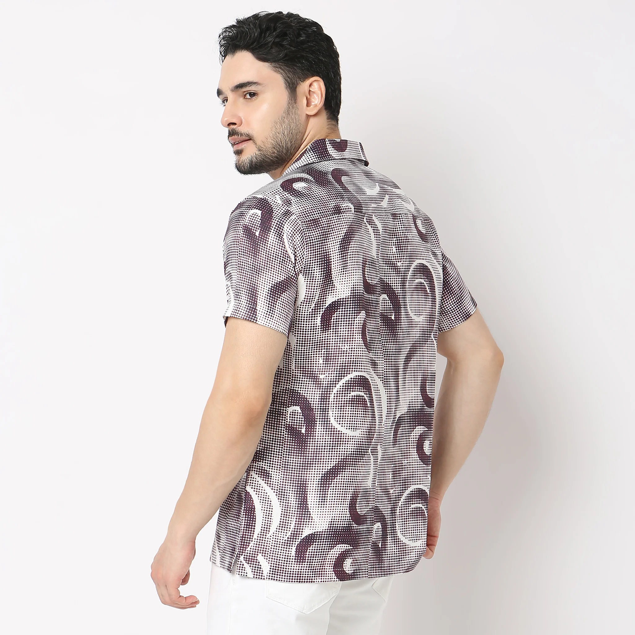 Retreat™ Shirts - Core Slub Printed Pattern Rich Fabric - Trendy Cuban Collar - Regular Fit Shirt - Image 3