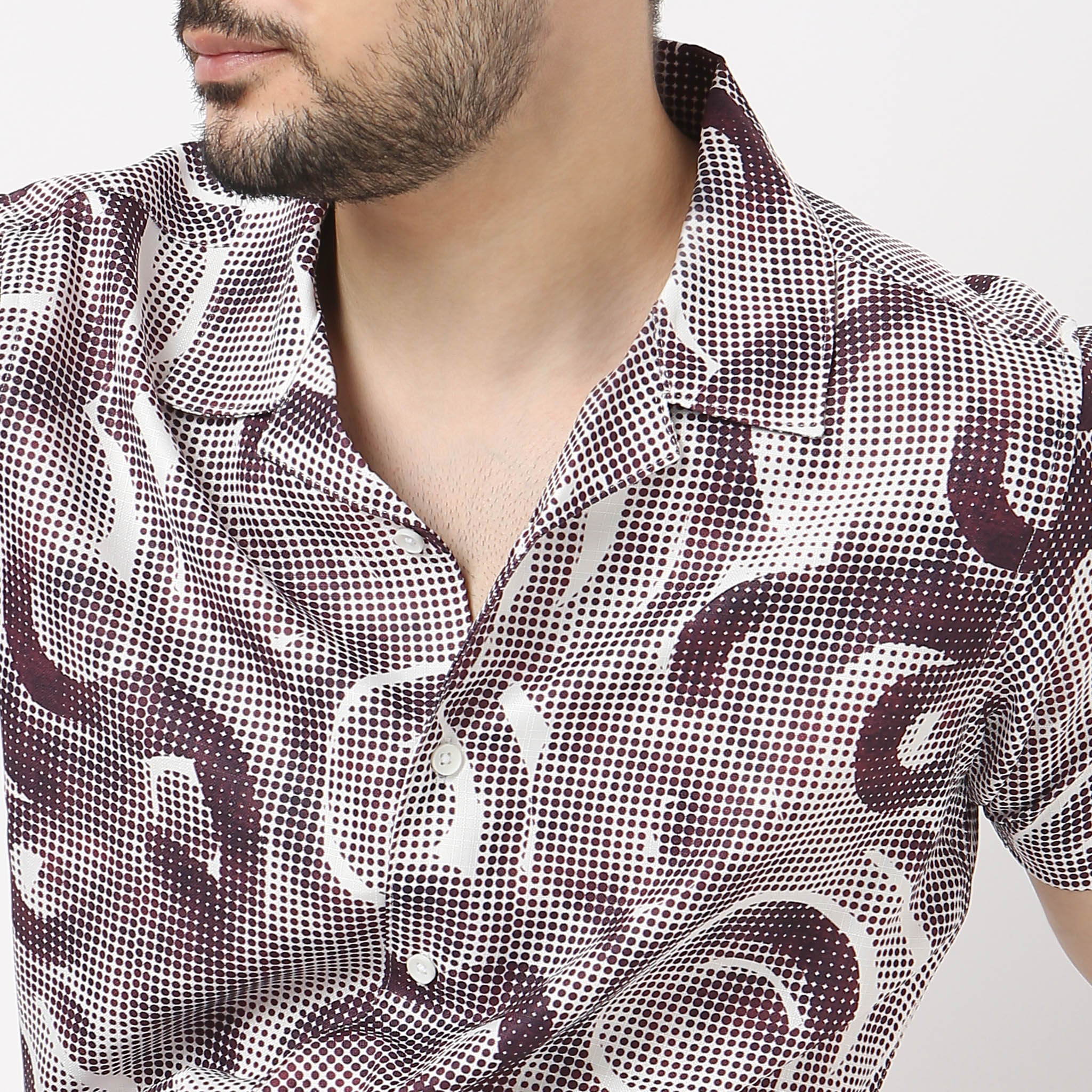 Retreat™ Shirts - Core Slub Printed Pattern Rich Fabric - Trendy Cuban Collar - Regular Fit Shirt - Image 5