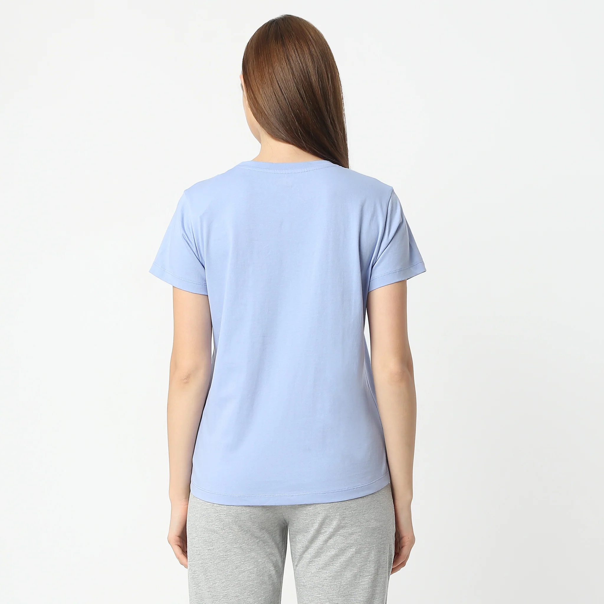 Printed Round Neck Short Sleeve Lounge T-Shirt - Image 3