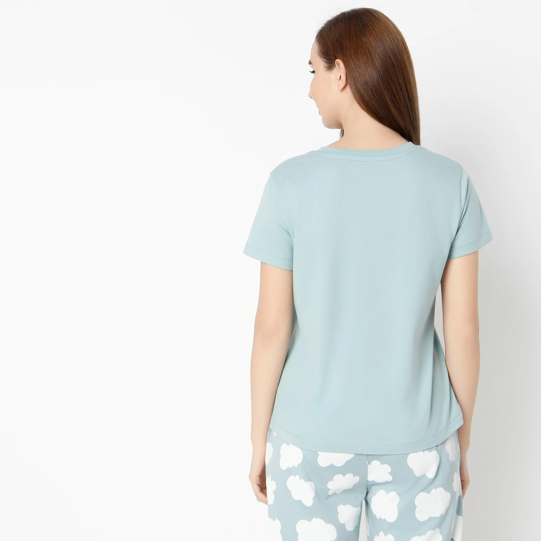 Animal Print Round Neck Loungewear T-Shirt - Image 3