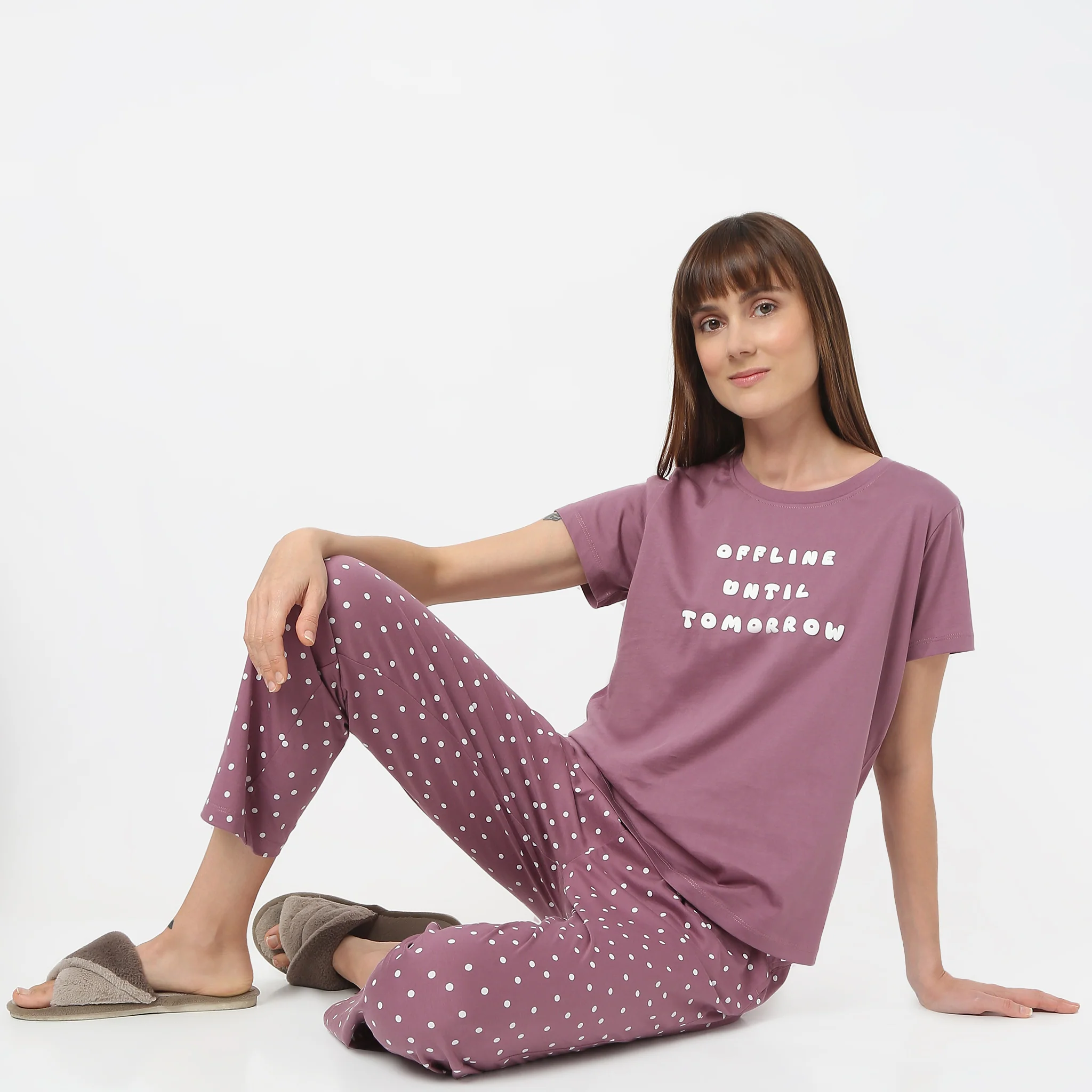 Crew Neck Short Sleeve Printed Lounge T-Shirt