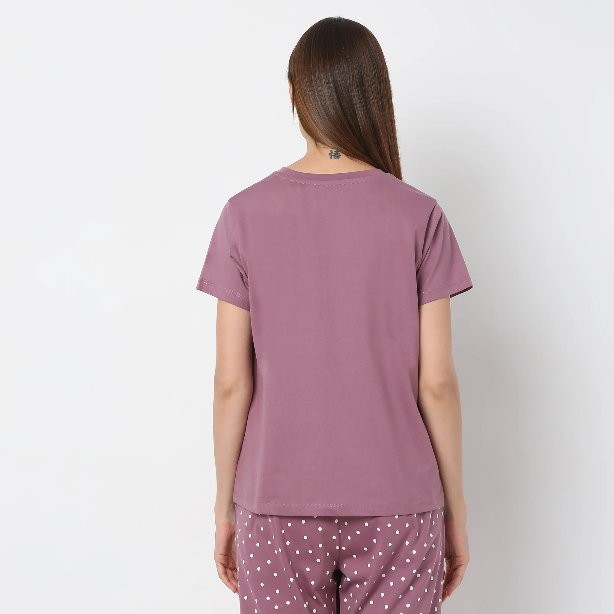 Crew Neck Short Sleeve Printed Lounge T-Shirt - Image 3