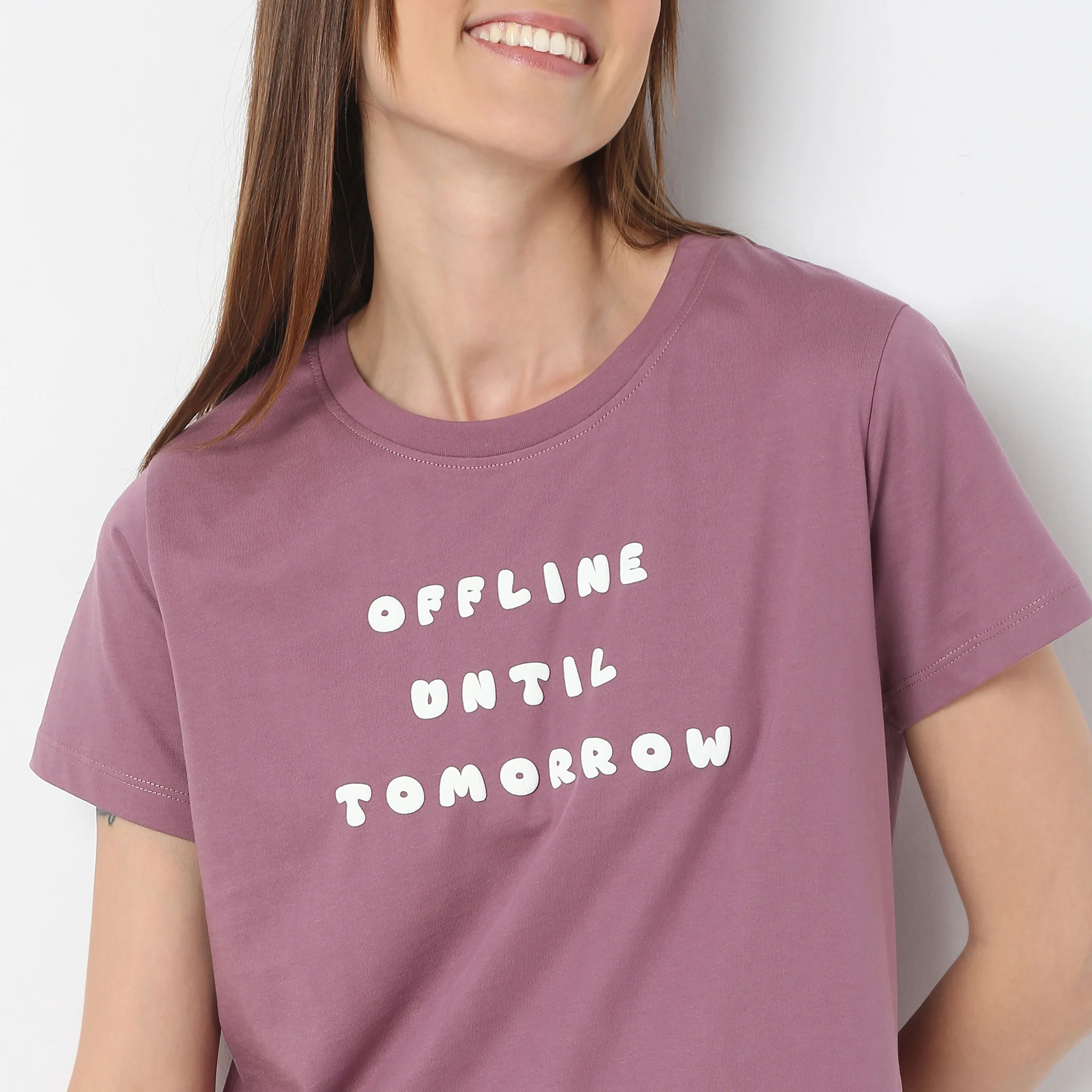 Crew Neck Short Sleeve Printed Lounge T-Shirt - Image 4