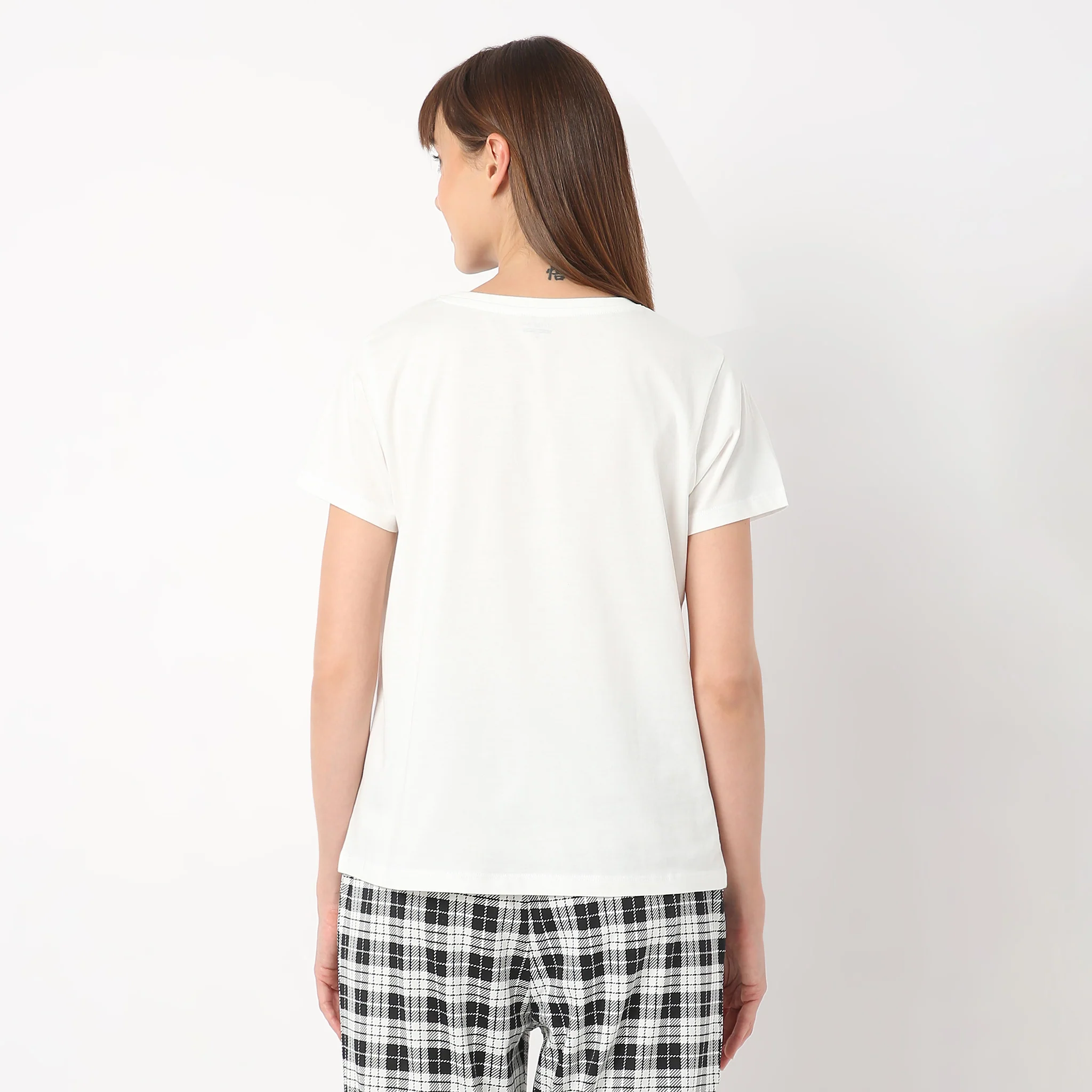 Crew Neck Short Sleeve Printed Lounge T-Shirt - Image 3