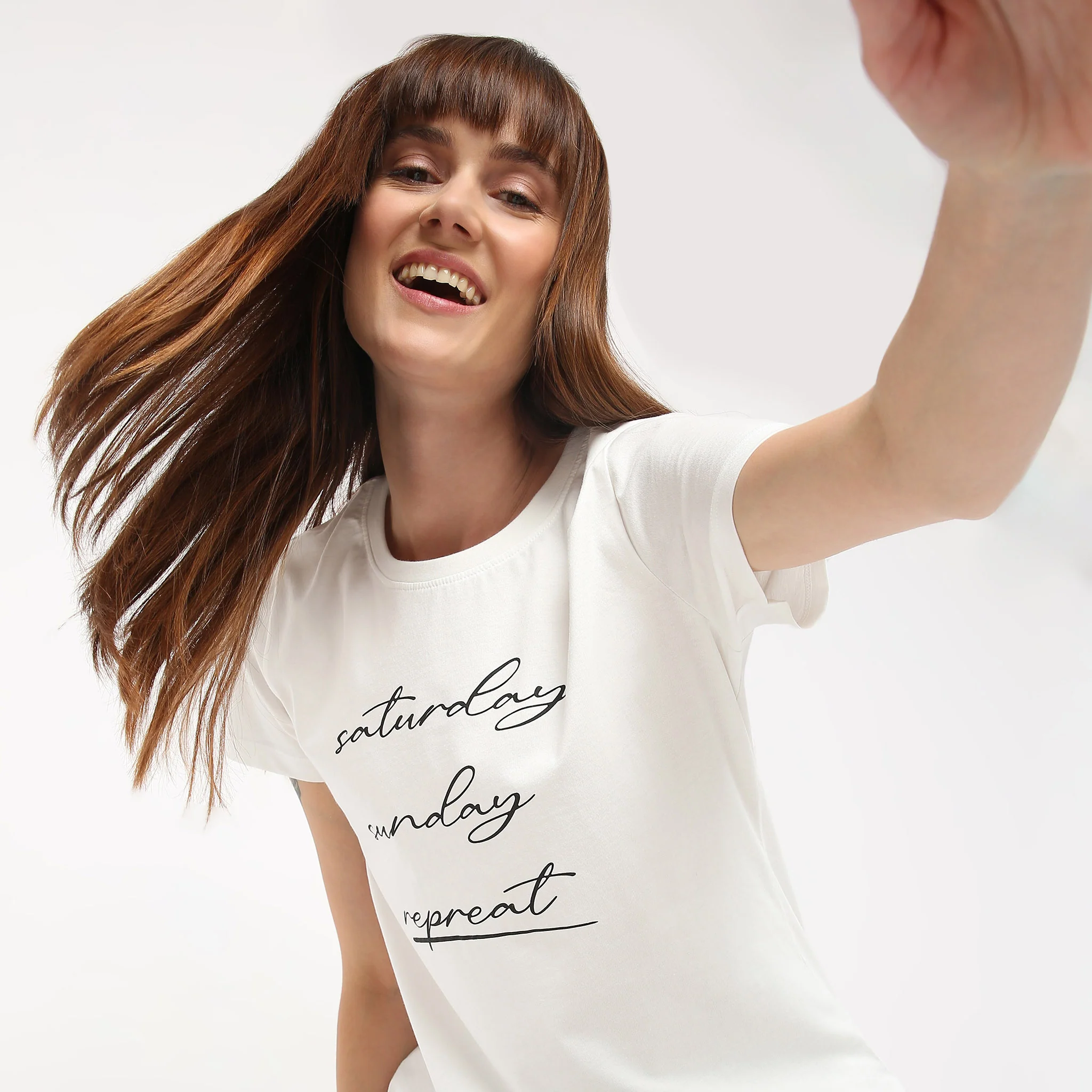 Crew Neck Short Sleeve Printed Lounge T-Shirt - Image 4