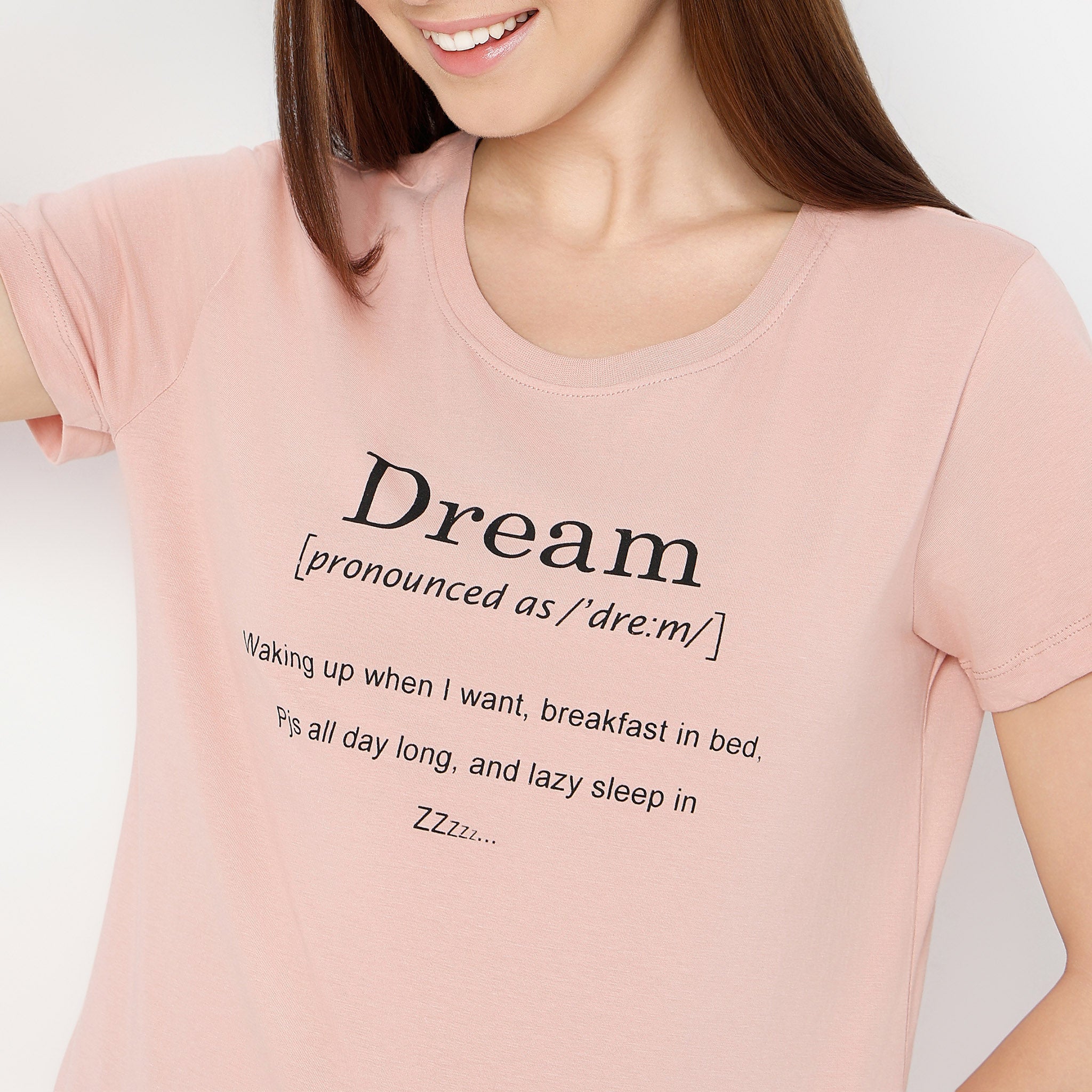 Crew Neck Short Sleeve Printed Lounge T-Shirt - Image 4