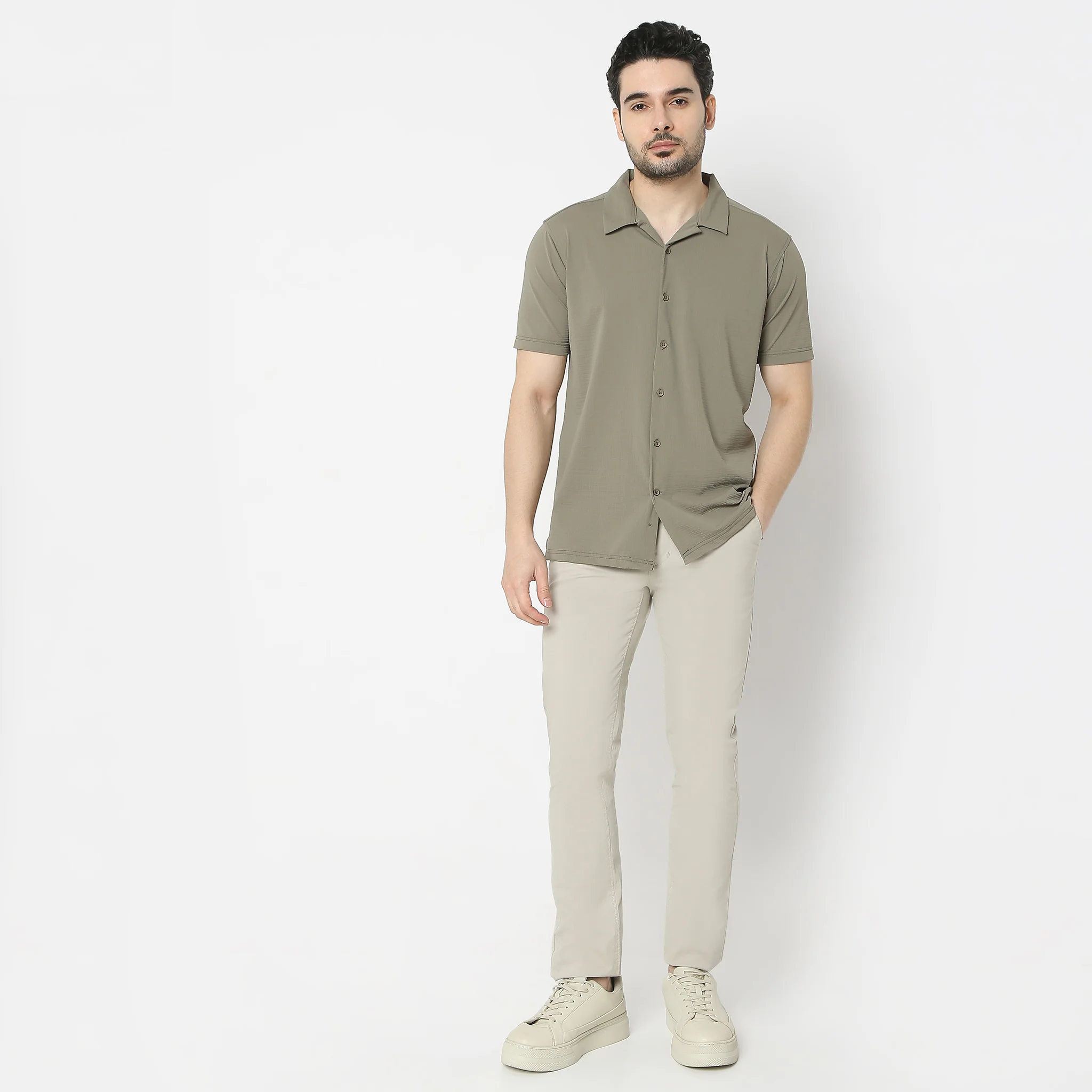 Camp Collar Half Sleeve Printed Bea Shirt - Image 12