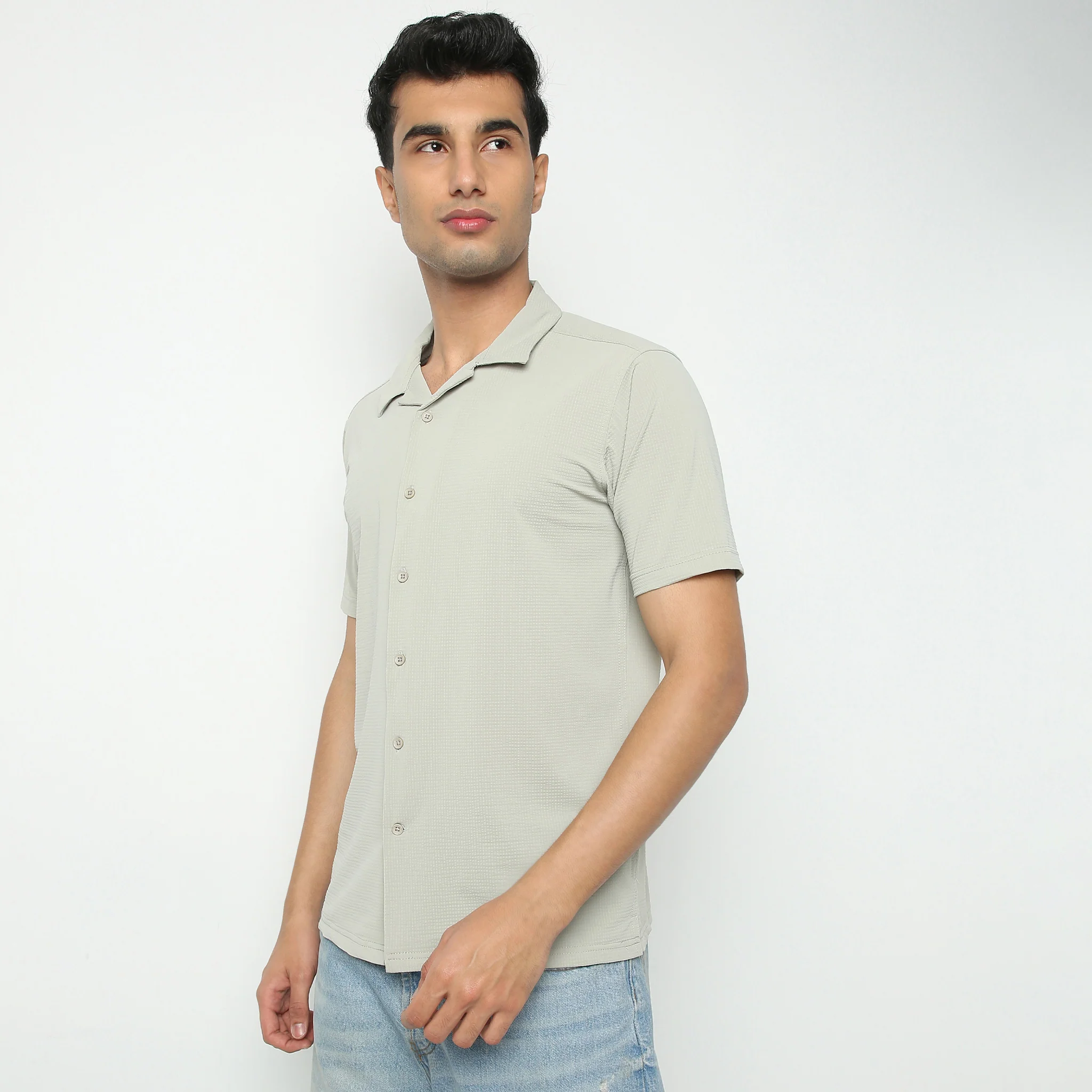 Camp Collar Half Sleeve Printed Bea Shirt - Image 5