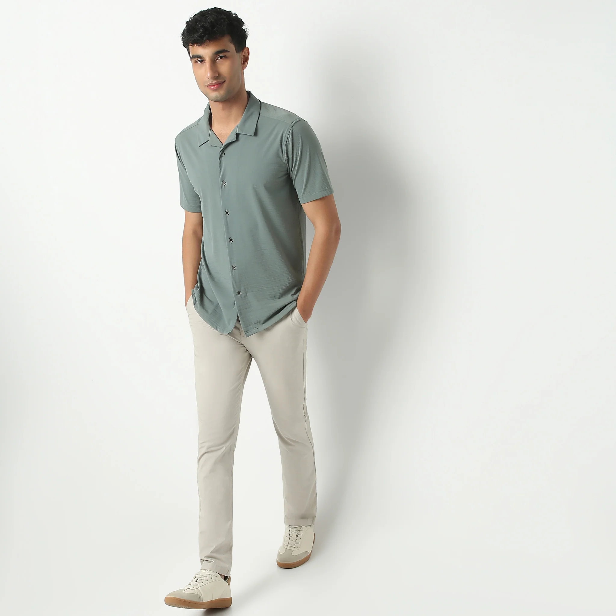 Camp Collar Half Sleeve Printed Bea Shirt - Image 6