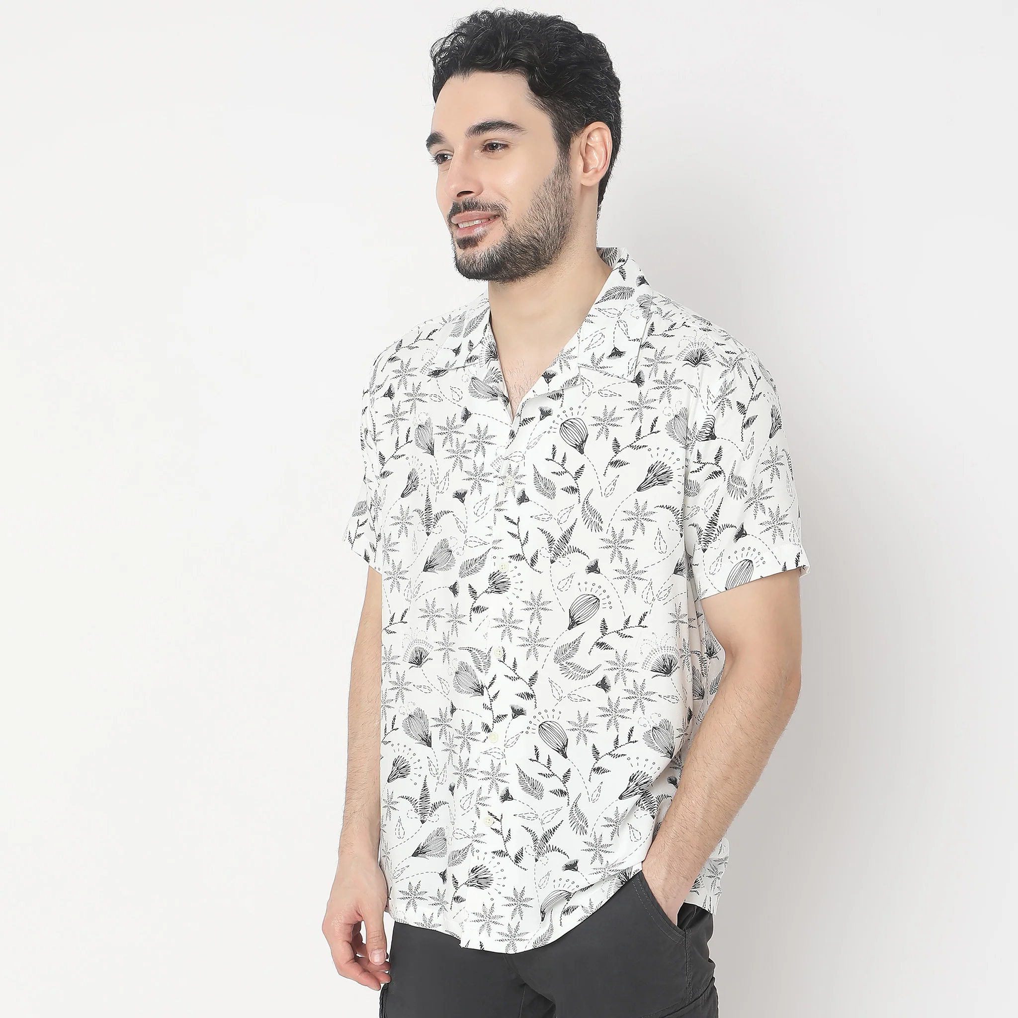 Retreat ®️ Shirt Premium 40s Fine Rayon Regular Fit Printed Shirt - Image 4