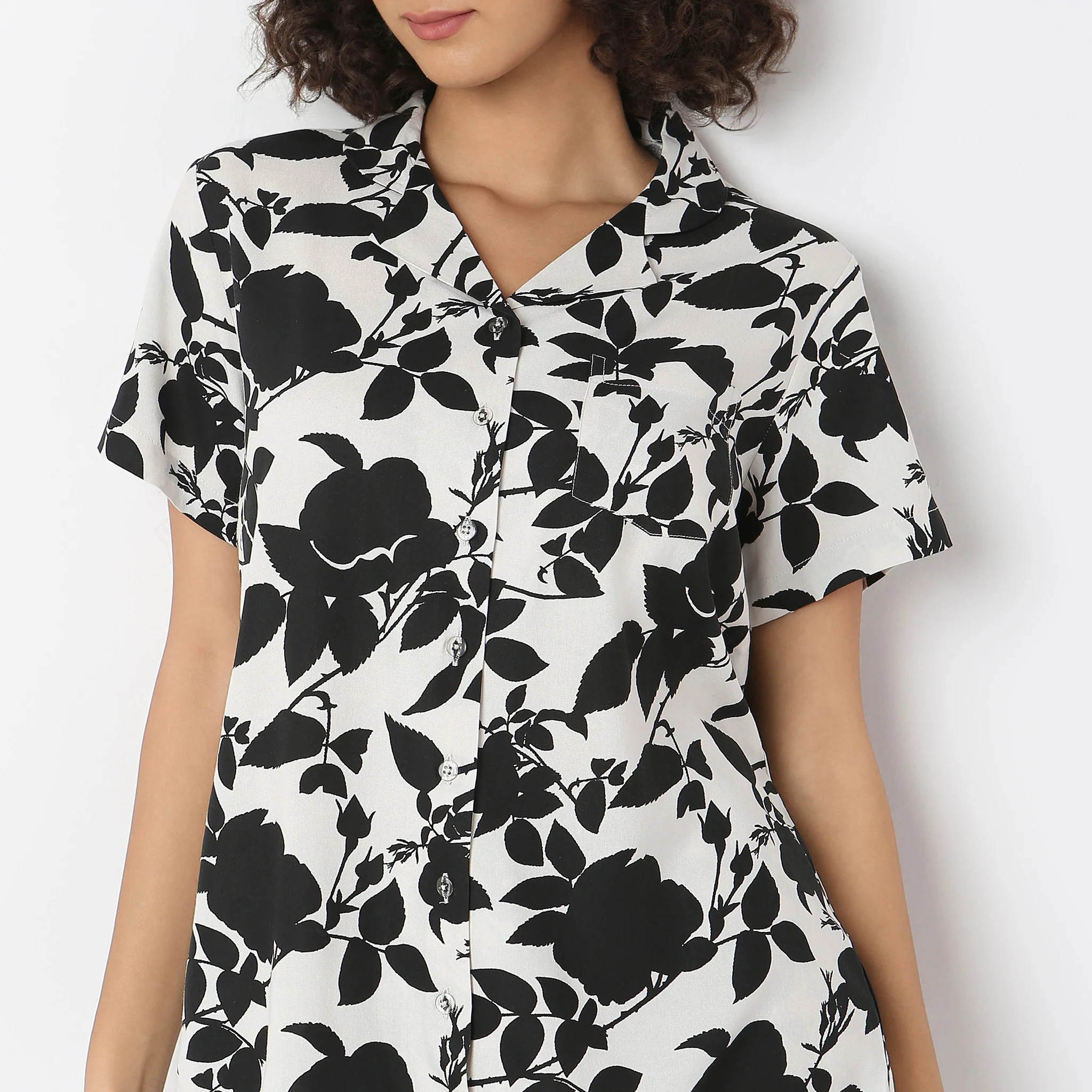 Woven Printed Shirt With Pyjama Sleepwear Set - Image 4