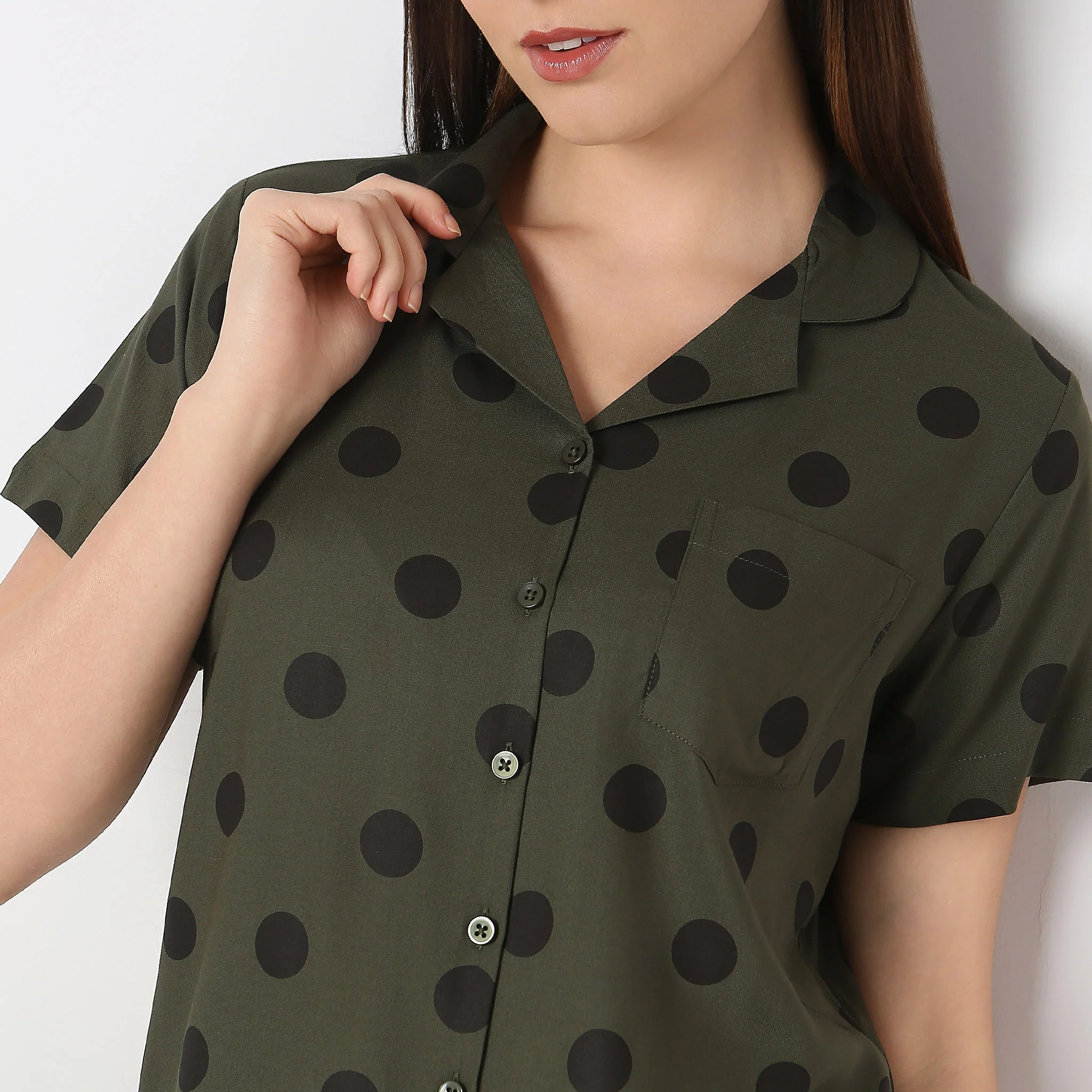 Woven Printed Shirt With Pyjama Sleepwear Set - Image 4