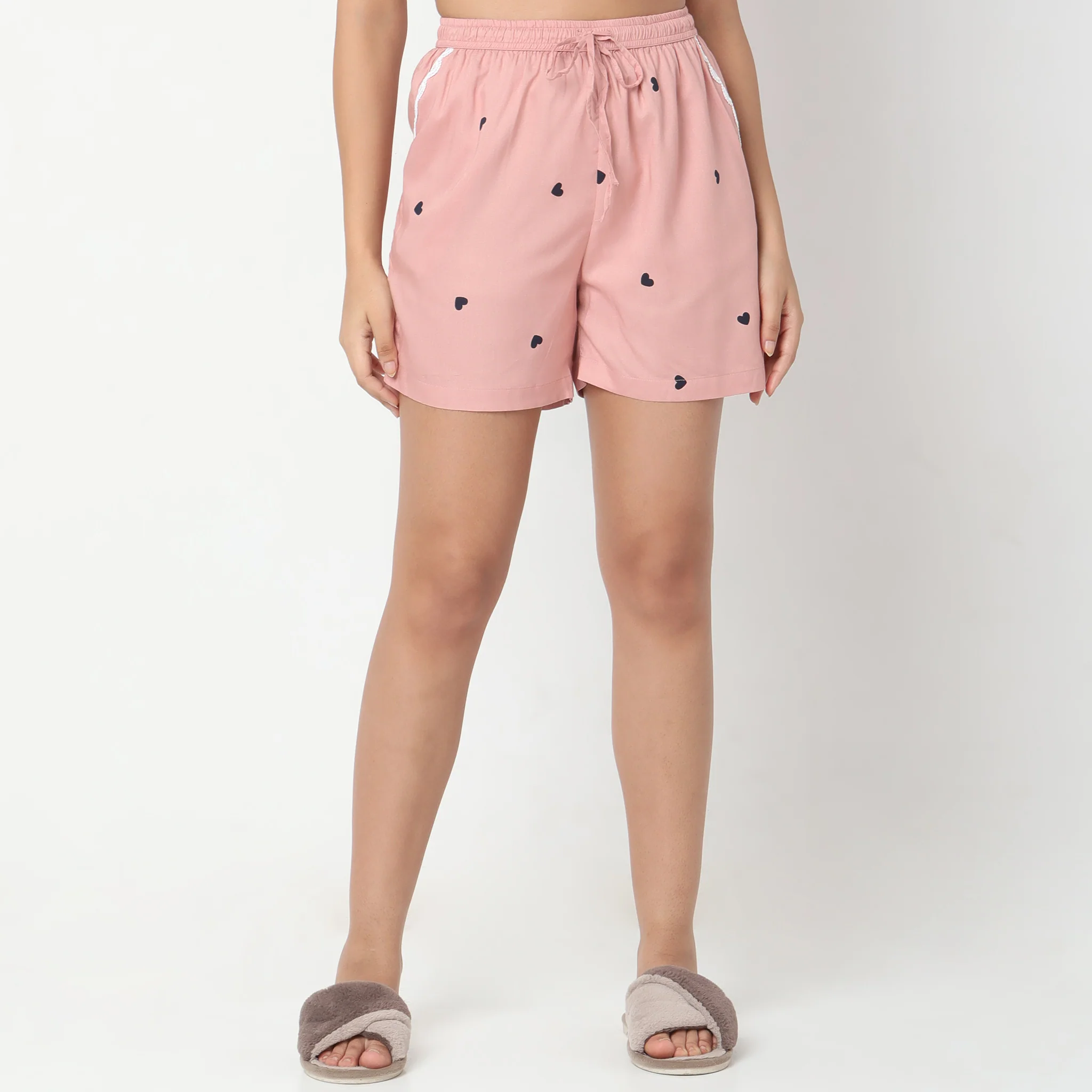 Woven Printed T-Shirt With Lounge Shorts Sleepwear Set - Image 6