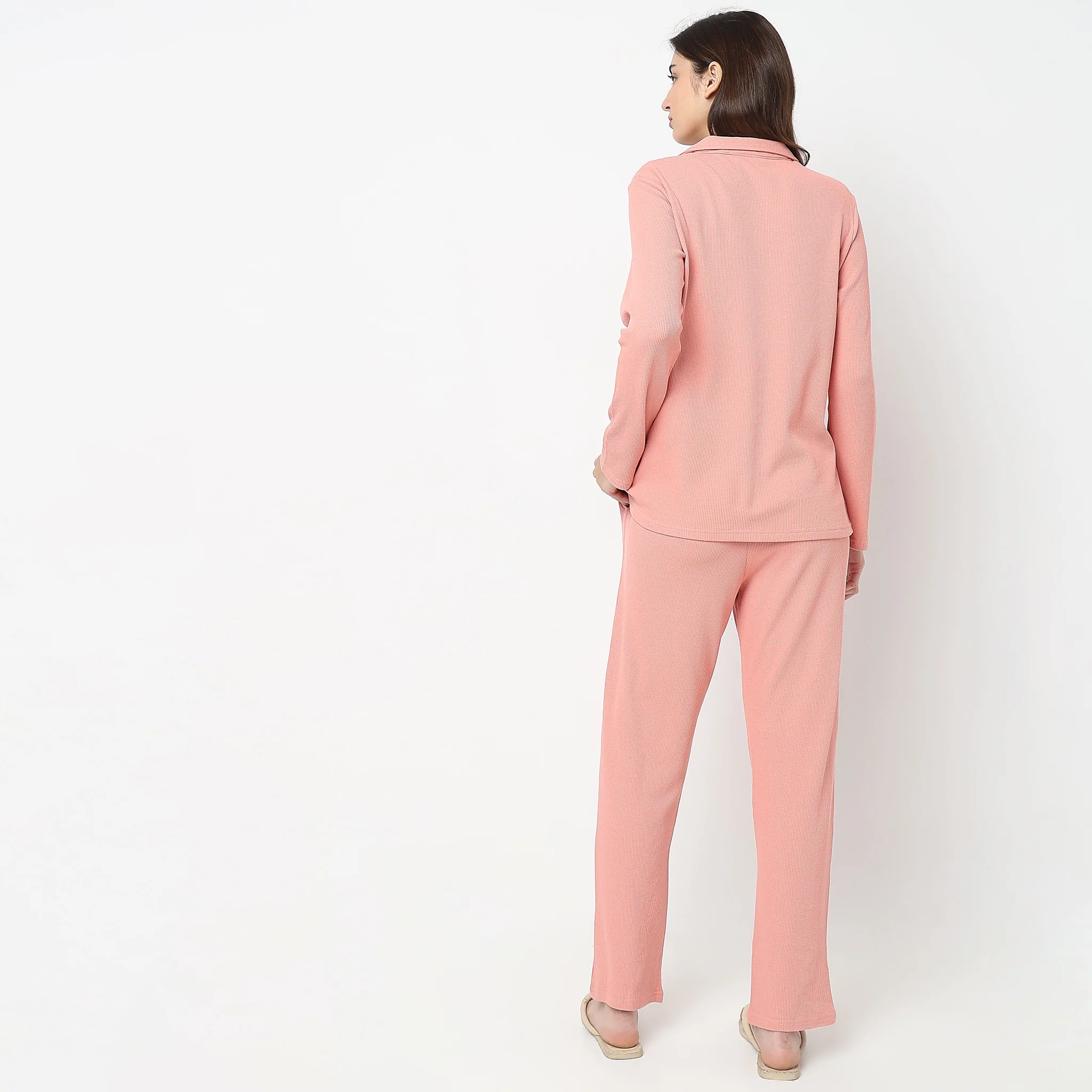 Knitted Printed T-Shirt With Pyjama Sleepwear Set - Image 3