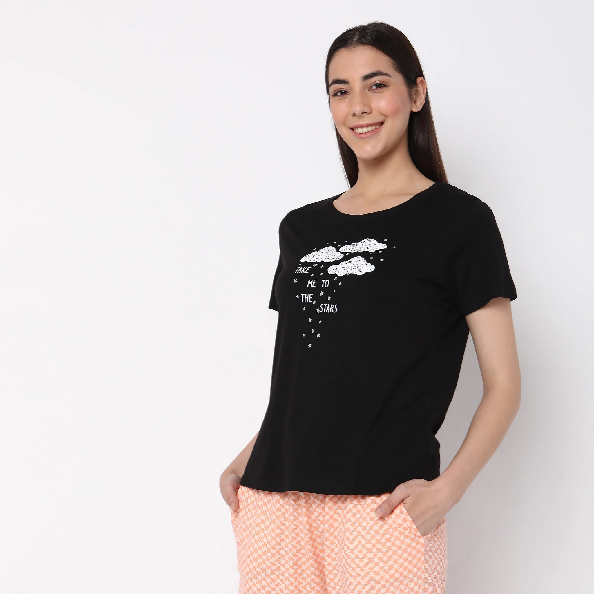 Knitted Printed Sleepwear Lounge Top - Image 5