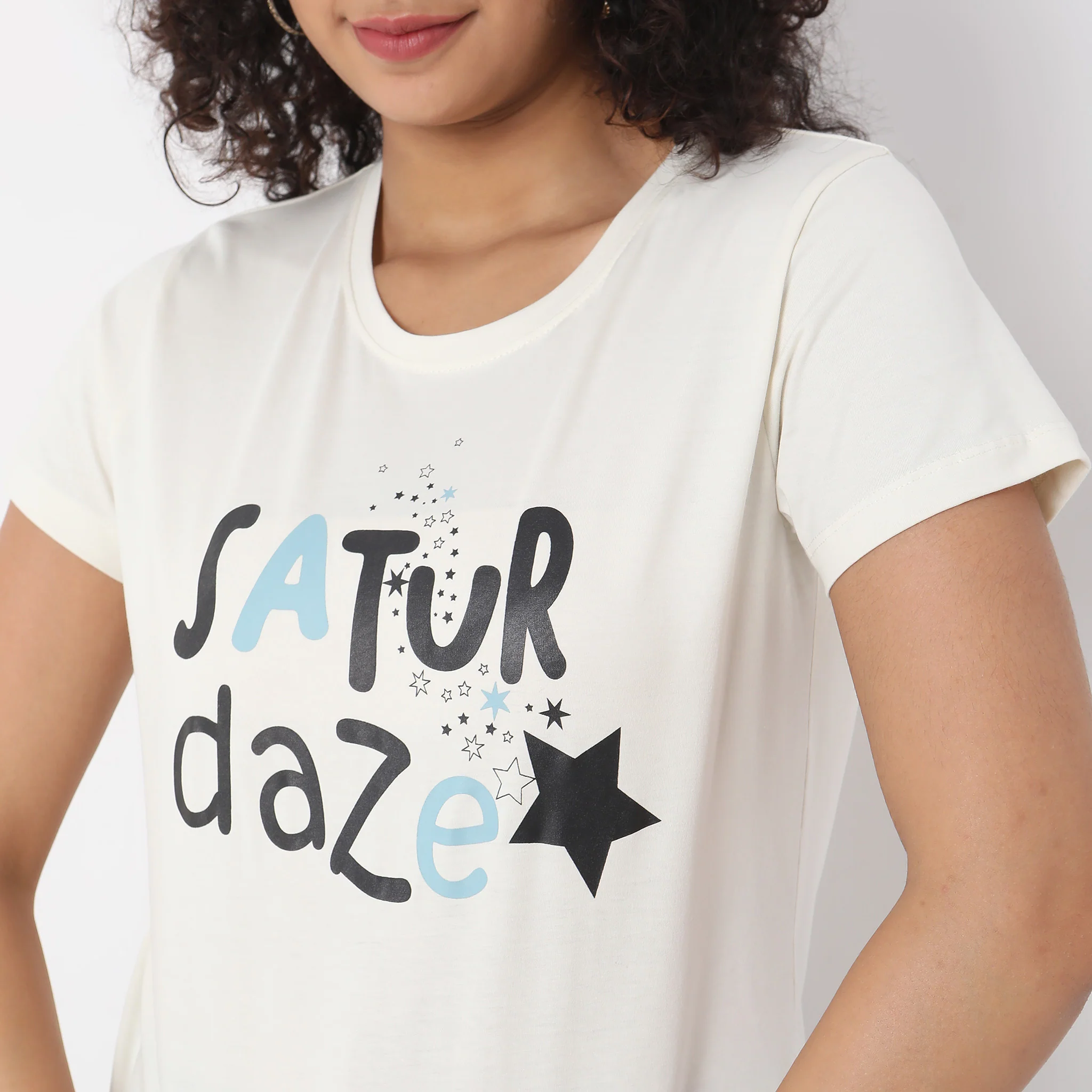 Knitted Printed Sleepwear Lounge Top - Image 4